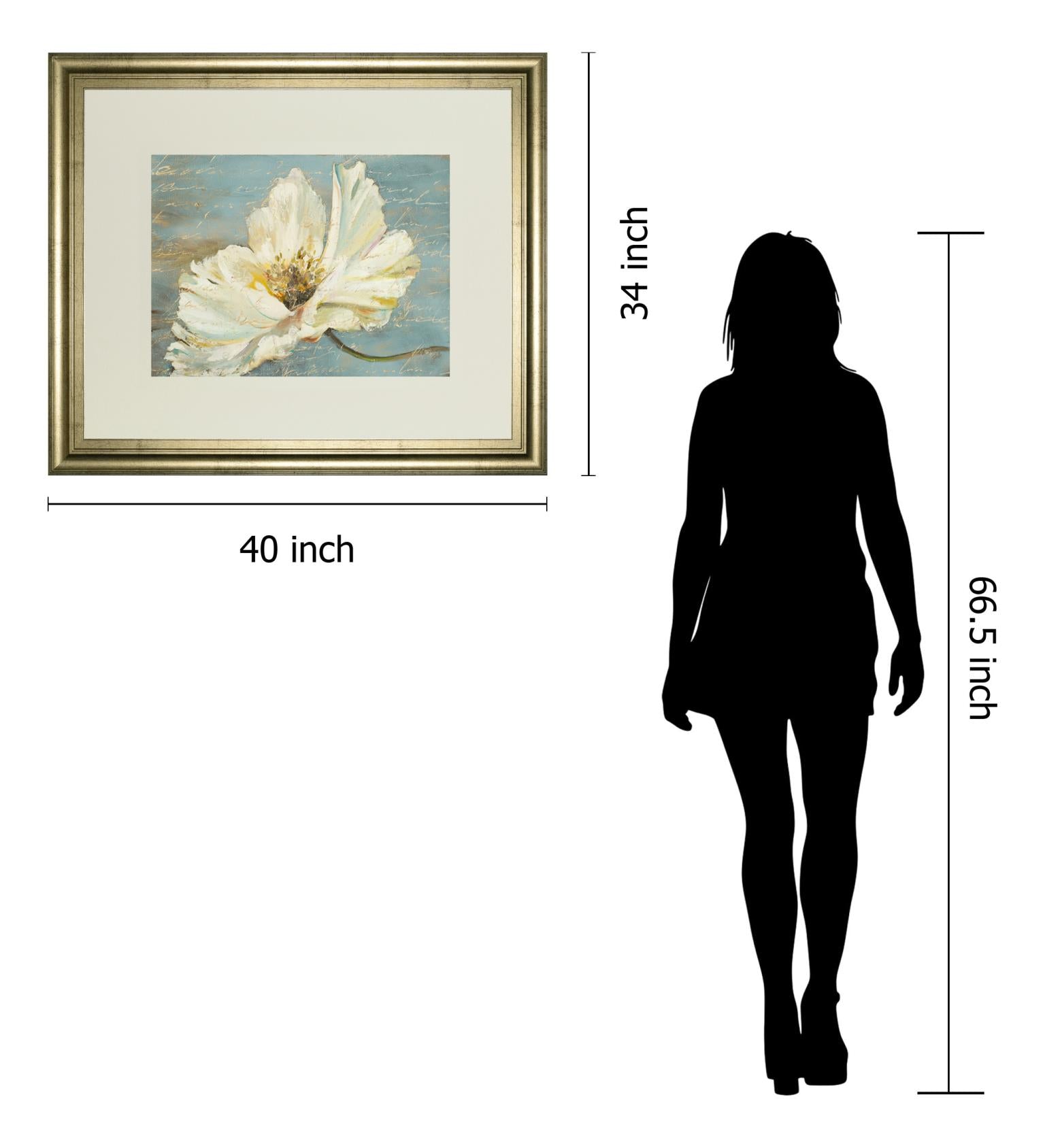 White Peony By Patricia Pinto 34X40 Framed Print