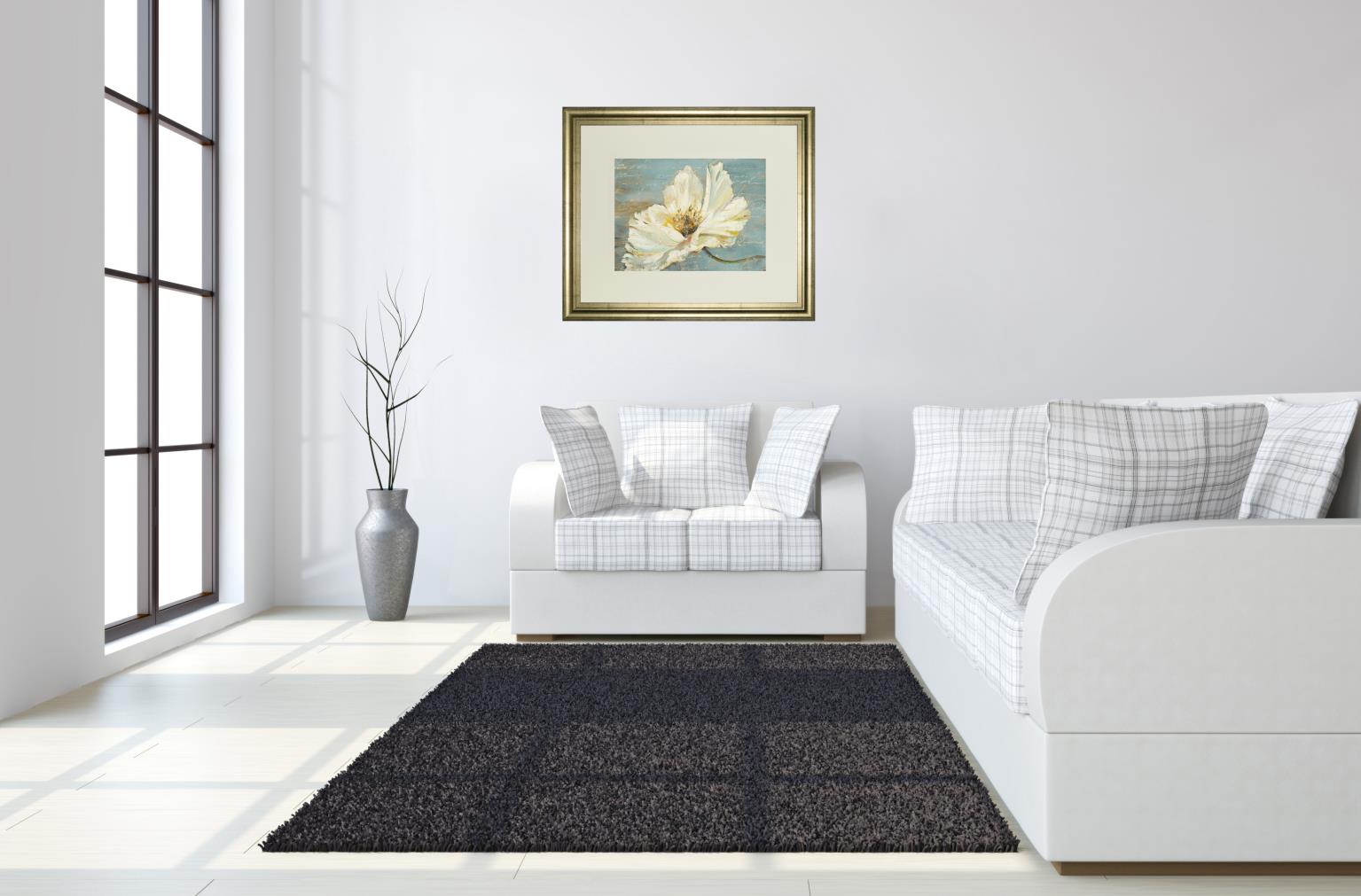 White Peony By Patricia Pinto 34X40 Framed Print