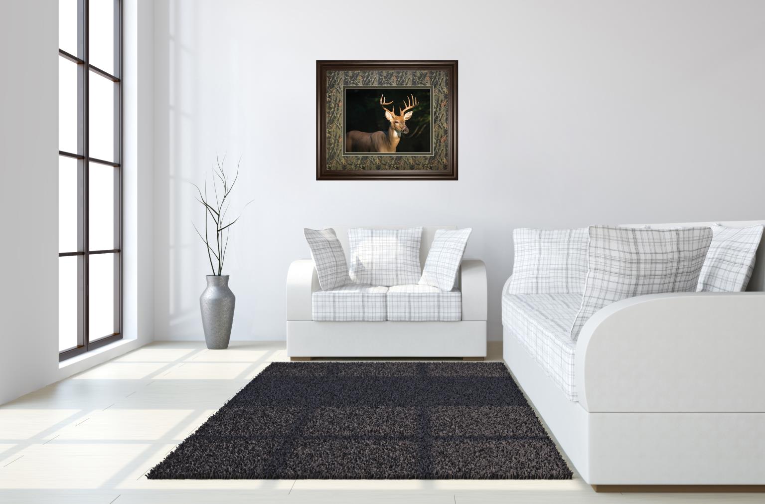 White Tail Buck By Tony Campbell 34X40 Framed Print