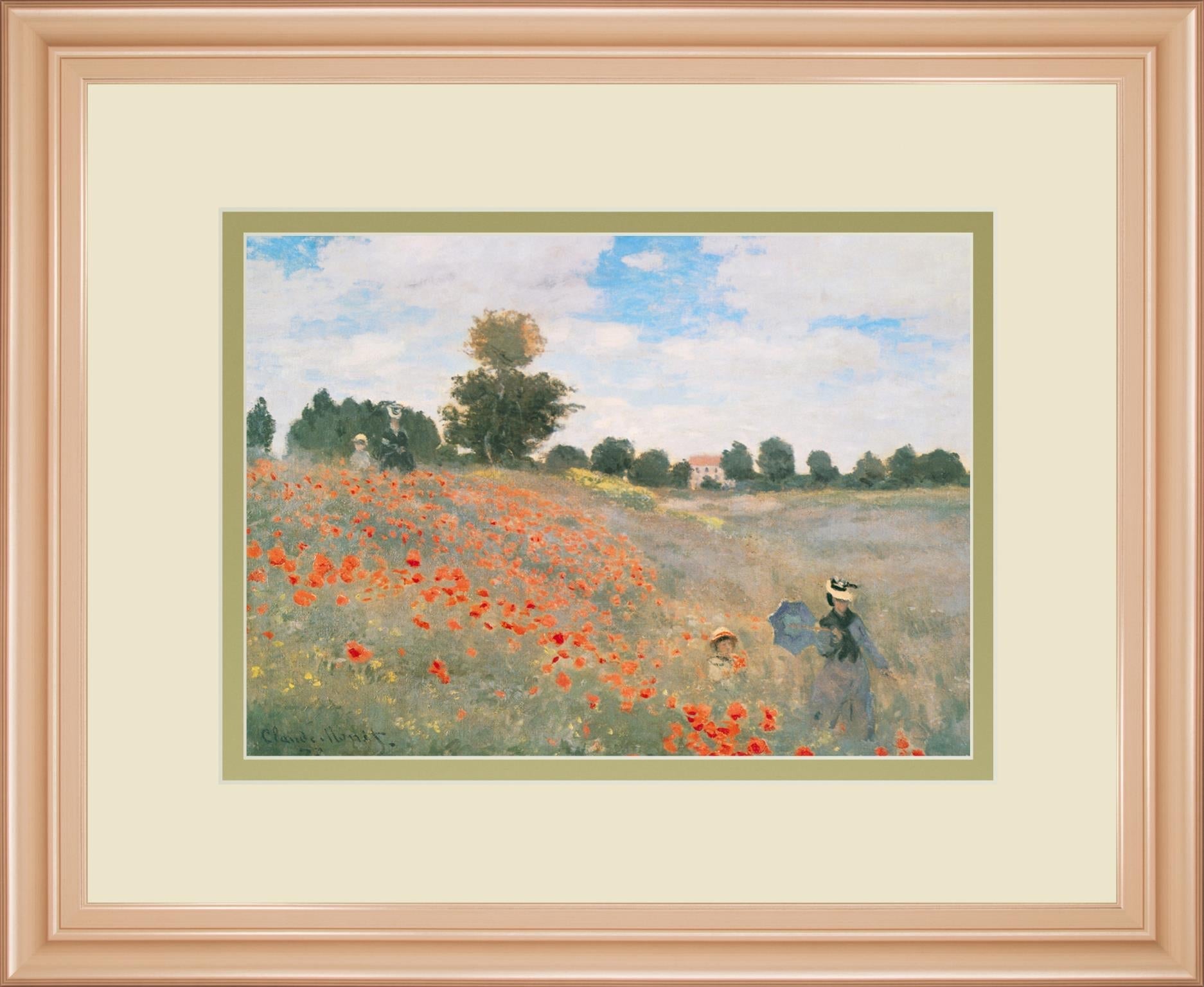 Wild Poppies, Near Argenteuil By Claude Monet 34X40 Framed Print
