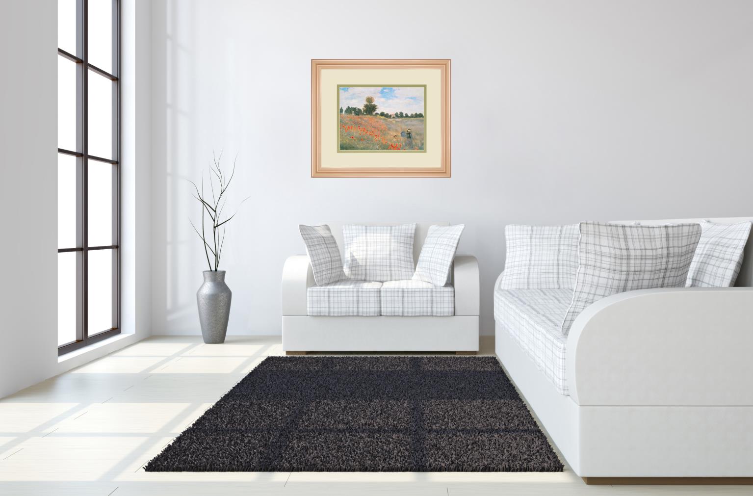 Wild Poppies, Near Argenteuil By Claude Monet 34X40 Framed Print