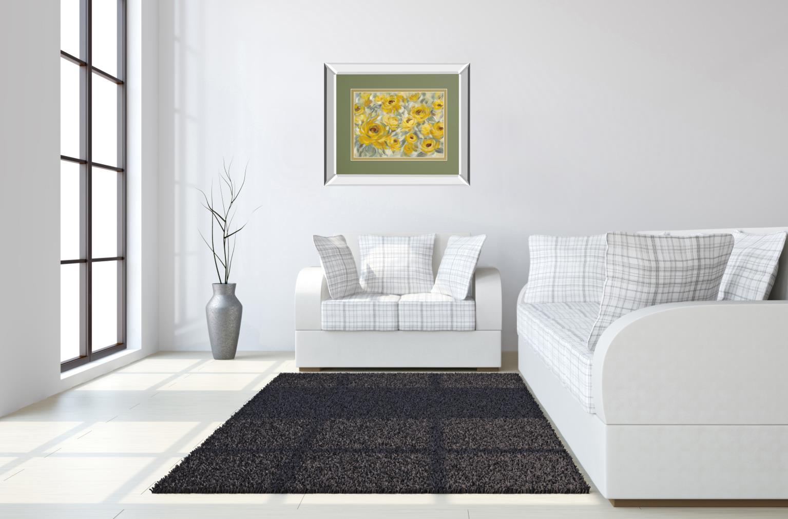 Yellow Roses By Silvia Vassileva 34X40 Mirror Frame Print