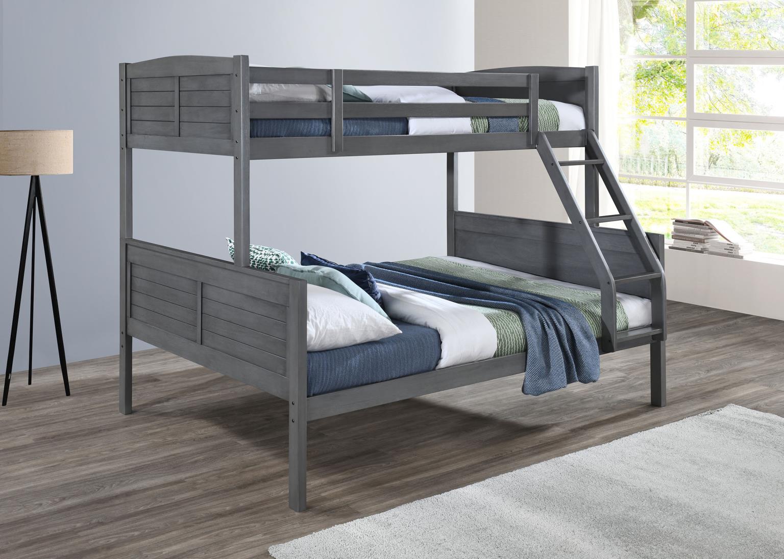 Loric Ash Gray Bunk Bed Youth Collection
