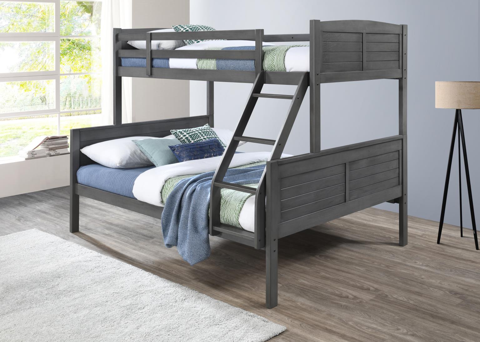 Loric Ash Gray Bunk Bed Youth Collection