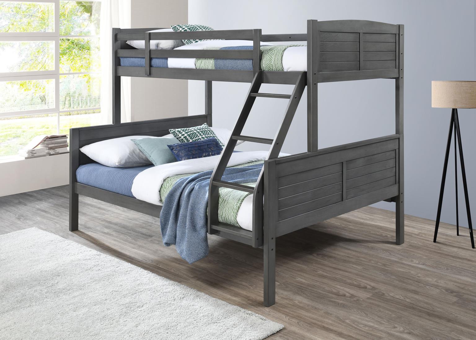 Loric Ash Gray Bunk Bed Youth Collection