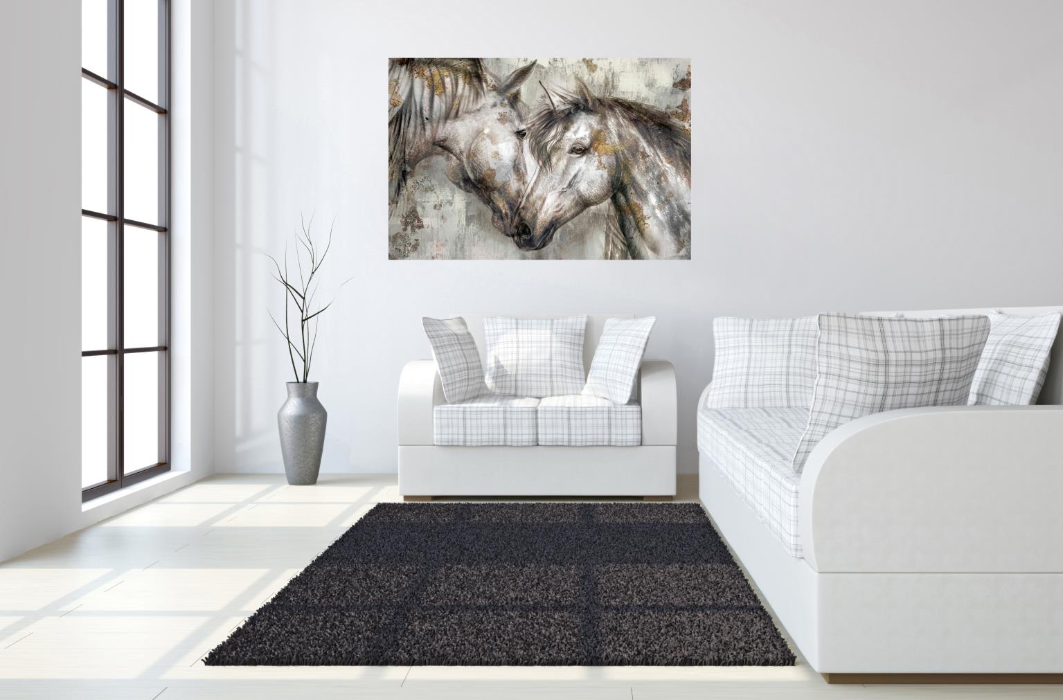 Temp Glass W/Foil - Abstract Horse Heads Tempered Glass