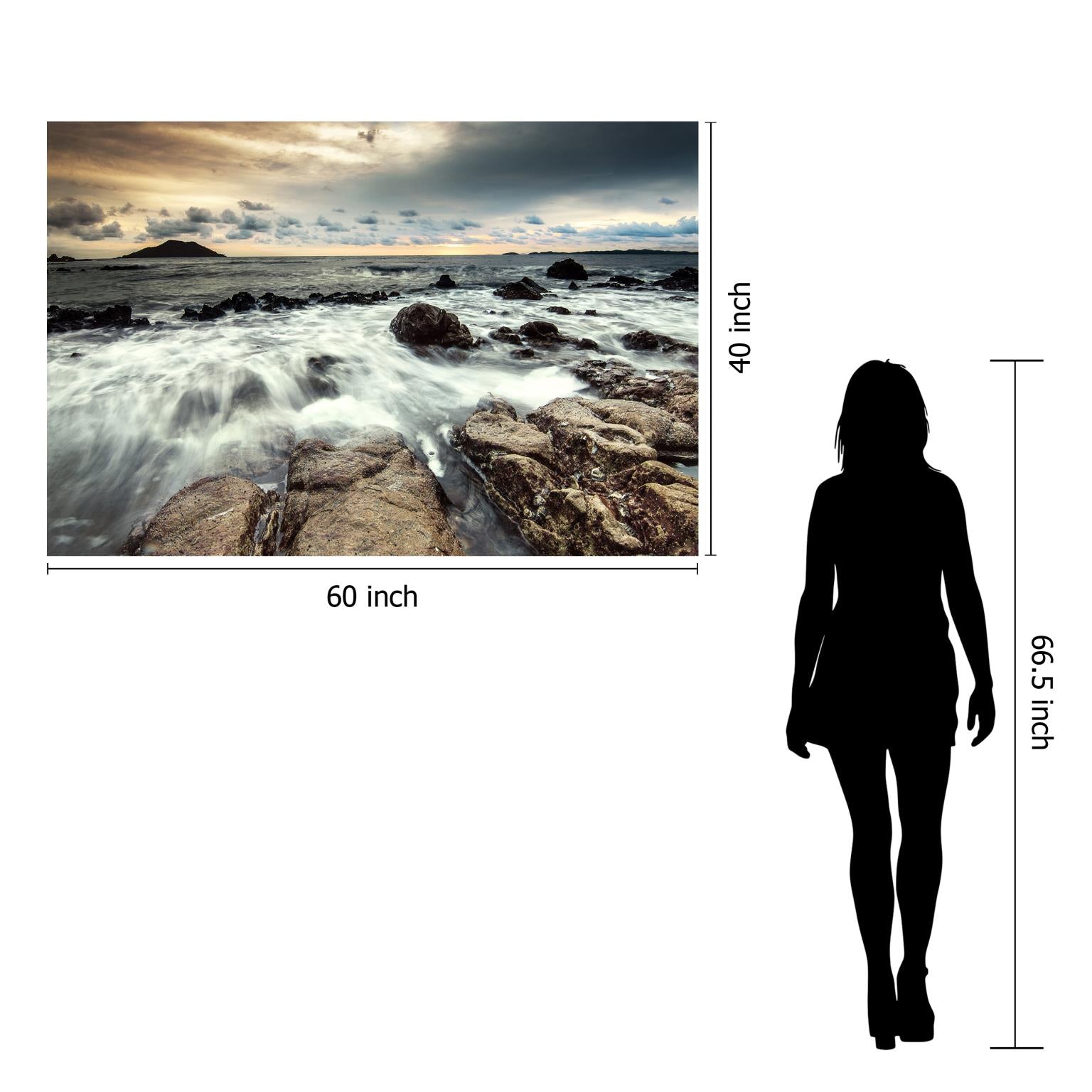 Temp Glass W/Foil - Ocean Against Rocks Tempered Glass