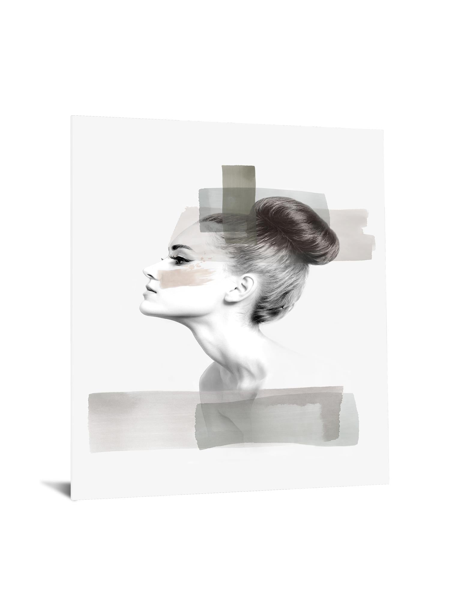 Temp Glass W/Foil - Abstract Woman Side Profile Tempered Glass