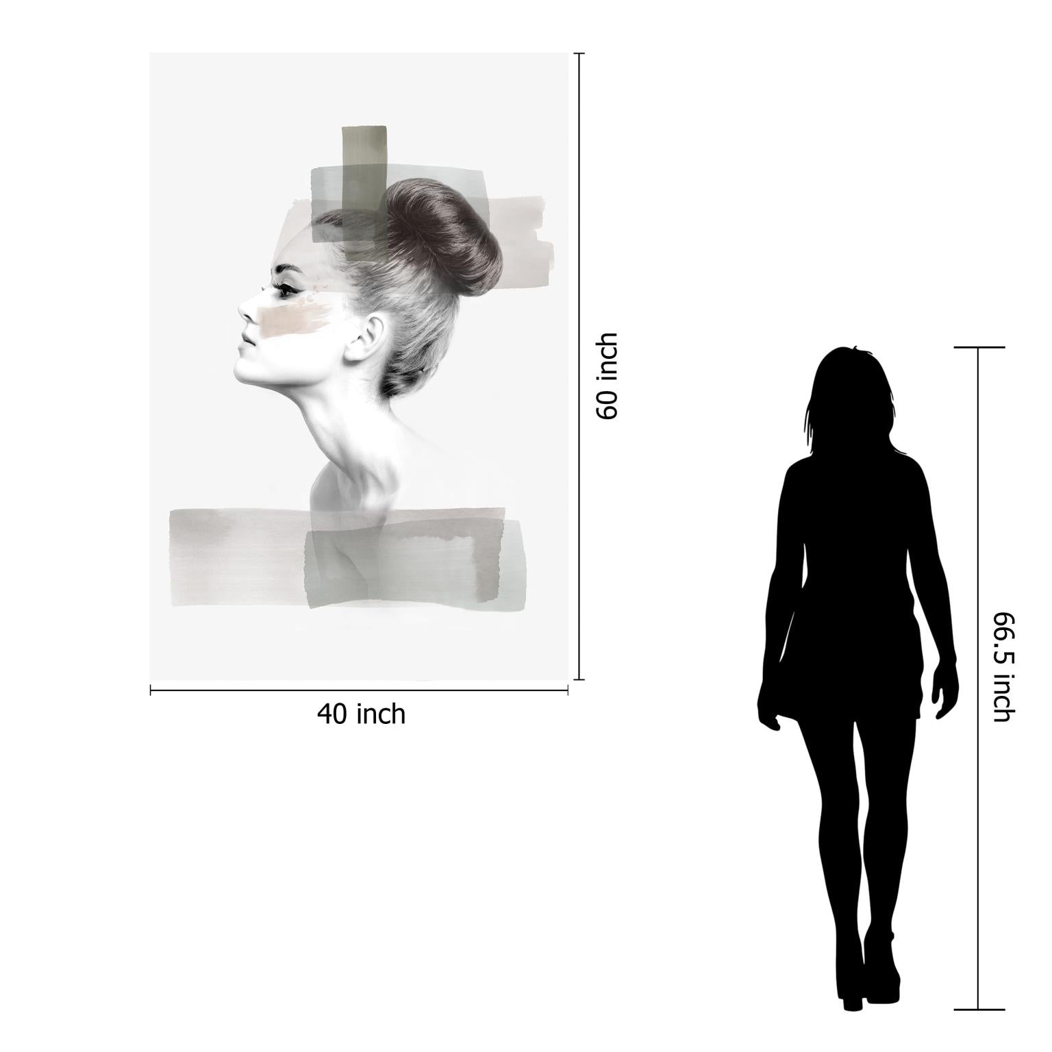 Temp Glass W/Foil - Abstract Woman Side Profile Tempered Glass