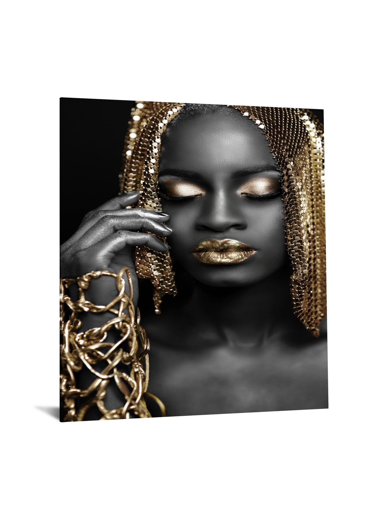 Temp Glass W/Foil - Woman Gold Hair Tempered Glass