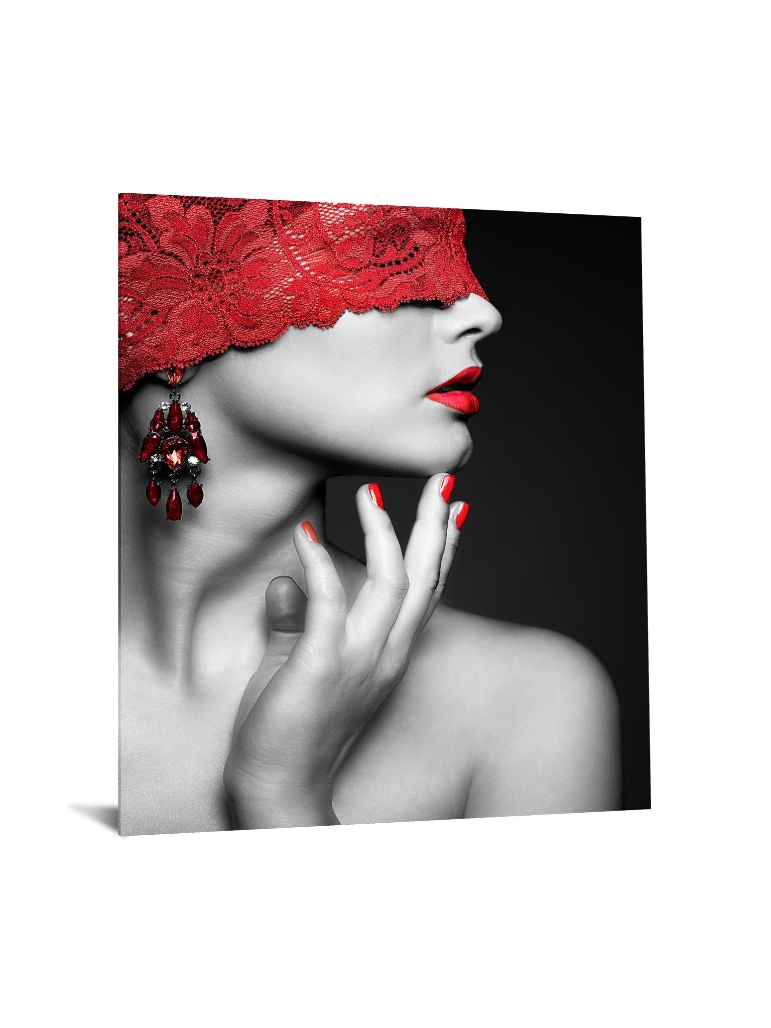 Temp Glass W/Foil - Red Lace Tempered Glass