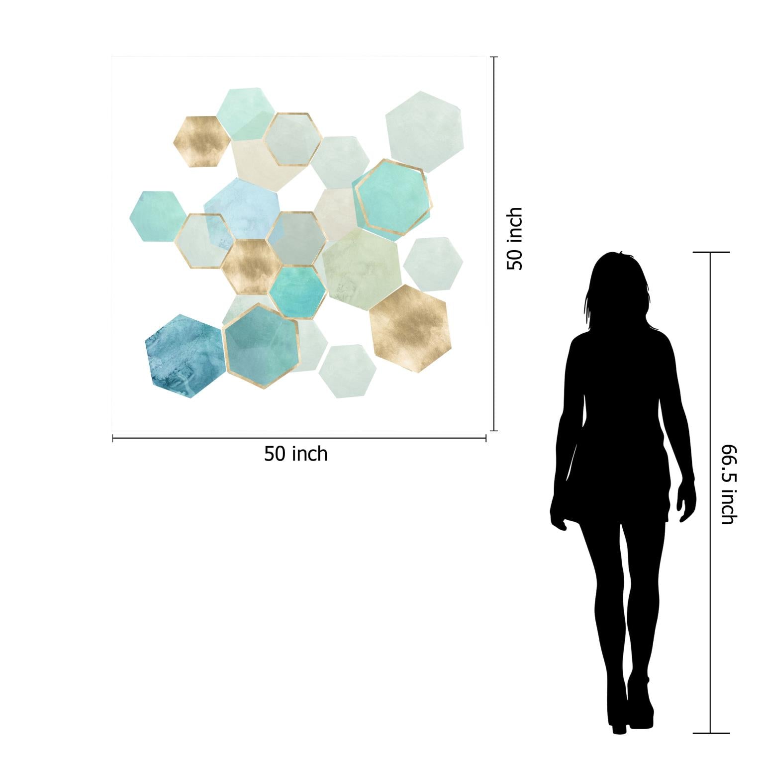 Temp Glass W/Foil - Polygons On White Tempered Glass