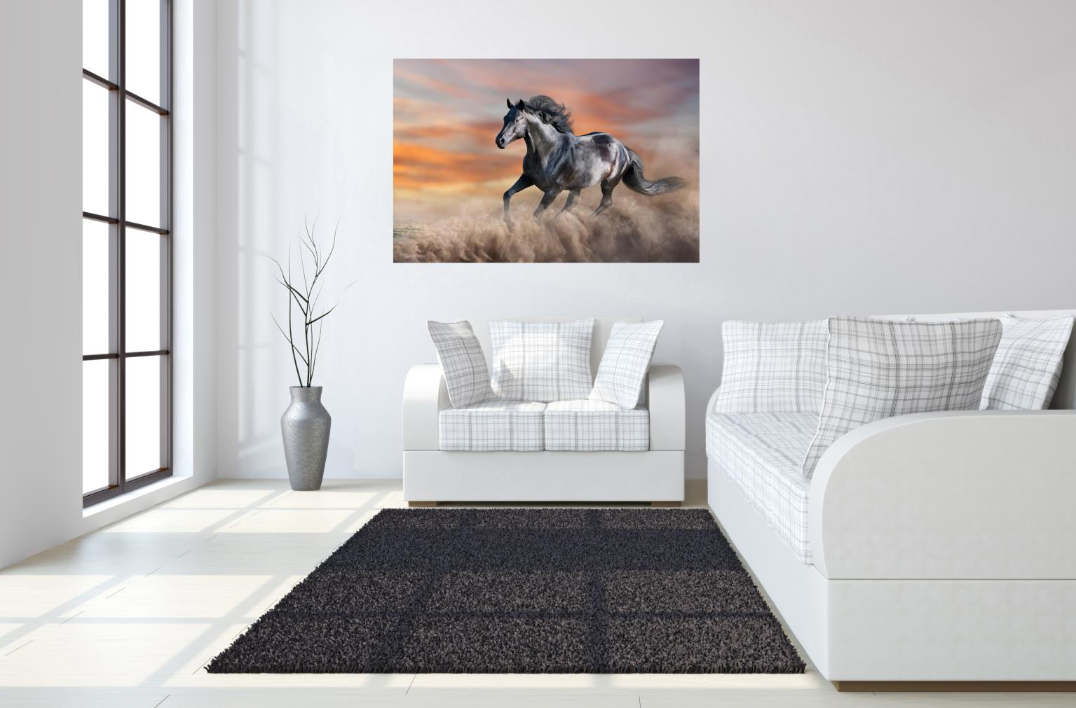 Temp Glass W/Foil -Running Horse Tempered Glass
