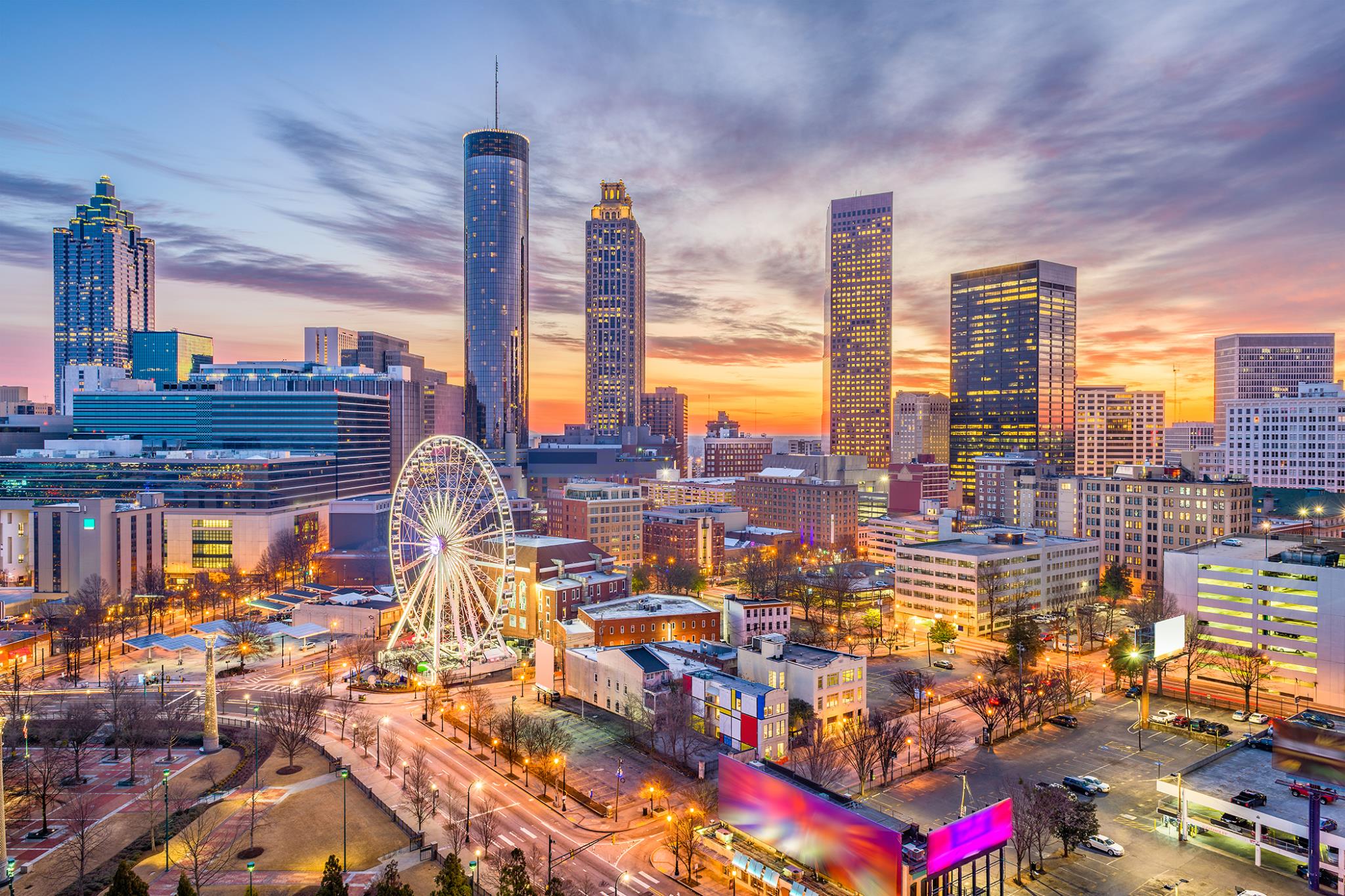 Temp Glass W/ Foil - Atlanta Skyline Tempered Glass