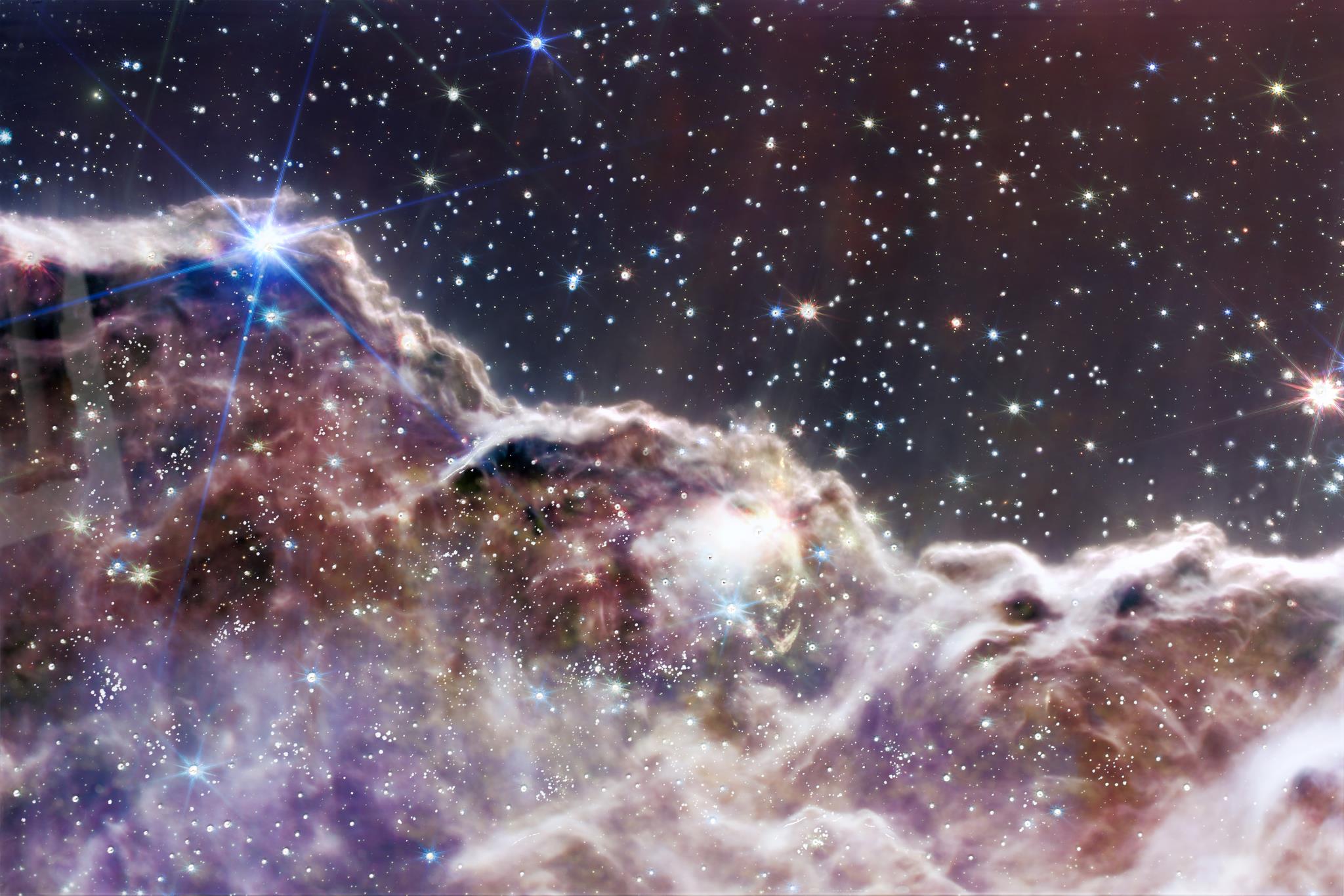 Temp Glass W/ Foil & Rhinestones - James Webb Carina Nebula Ii Tempered Glass