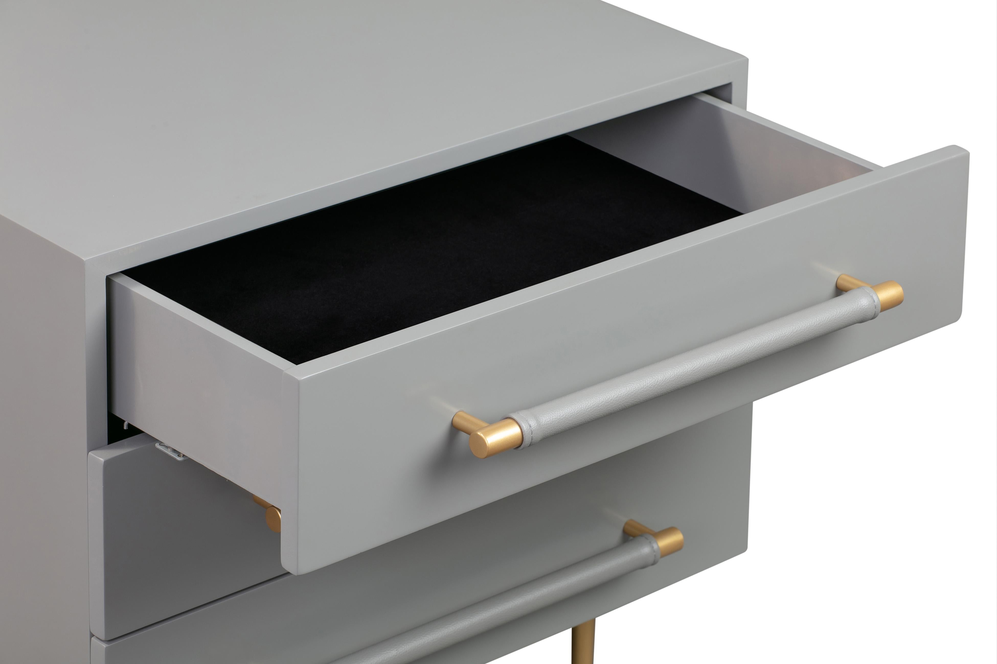 Trident Grey Nightstand - UK