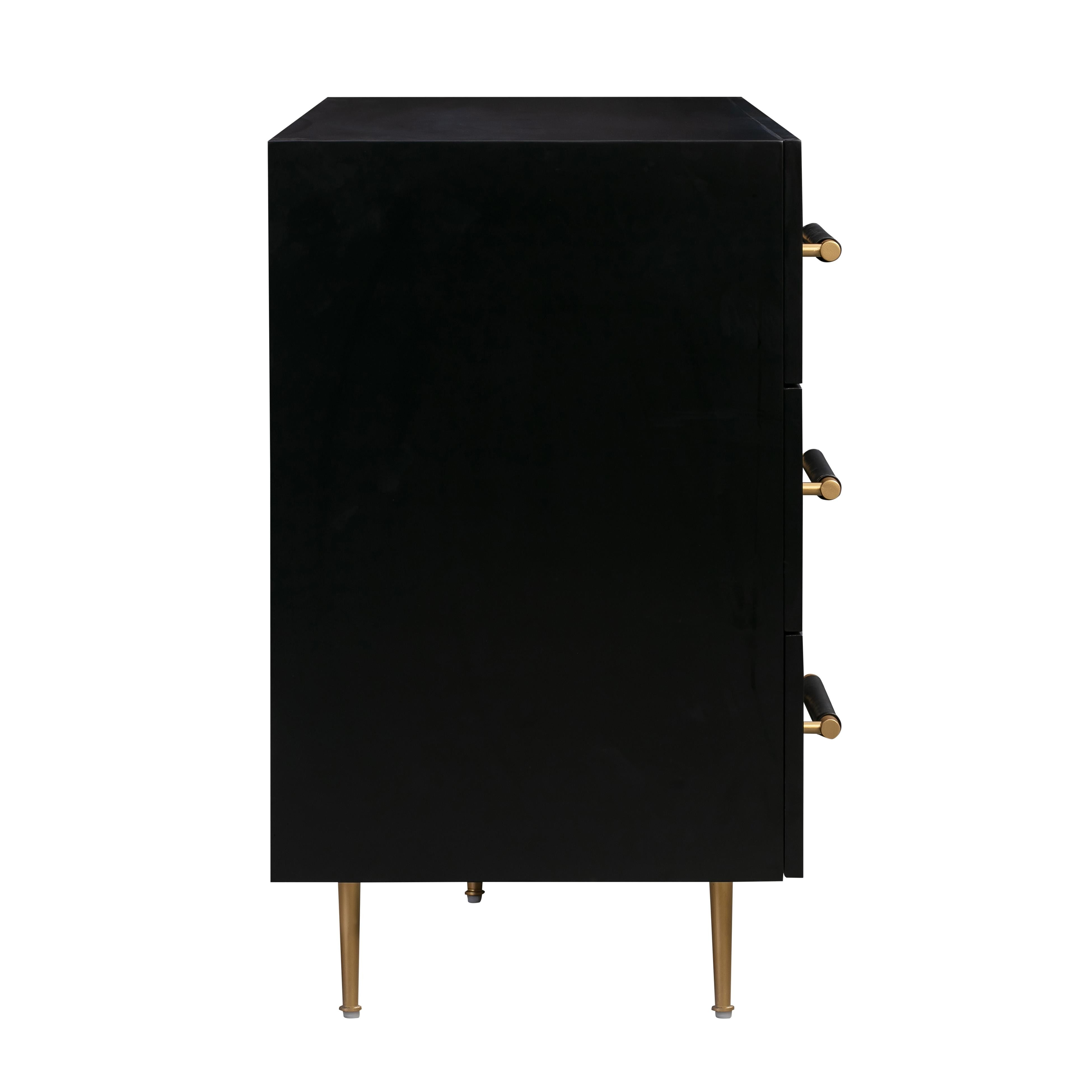 Trident Black 6 Drawer Dresser - UK