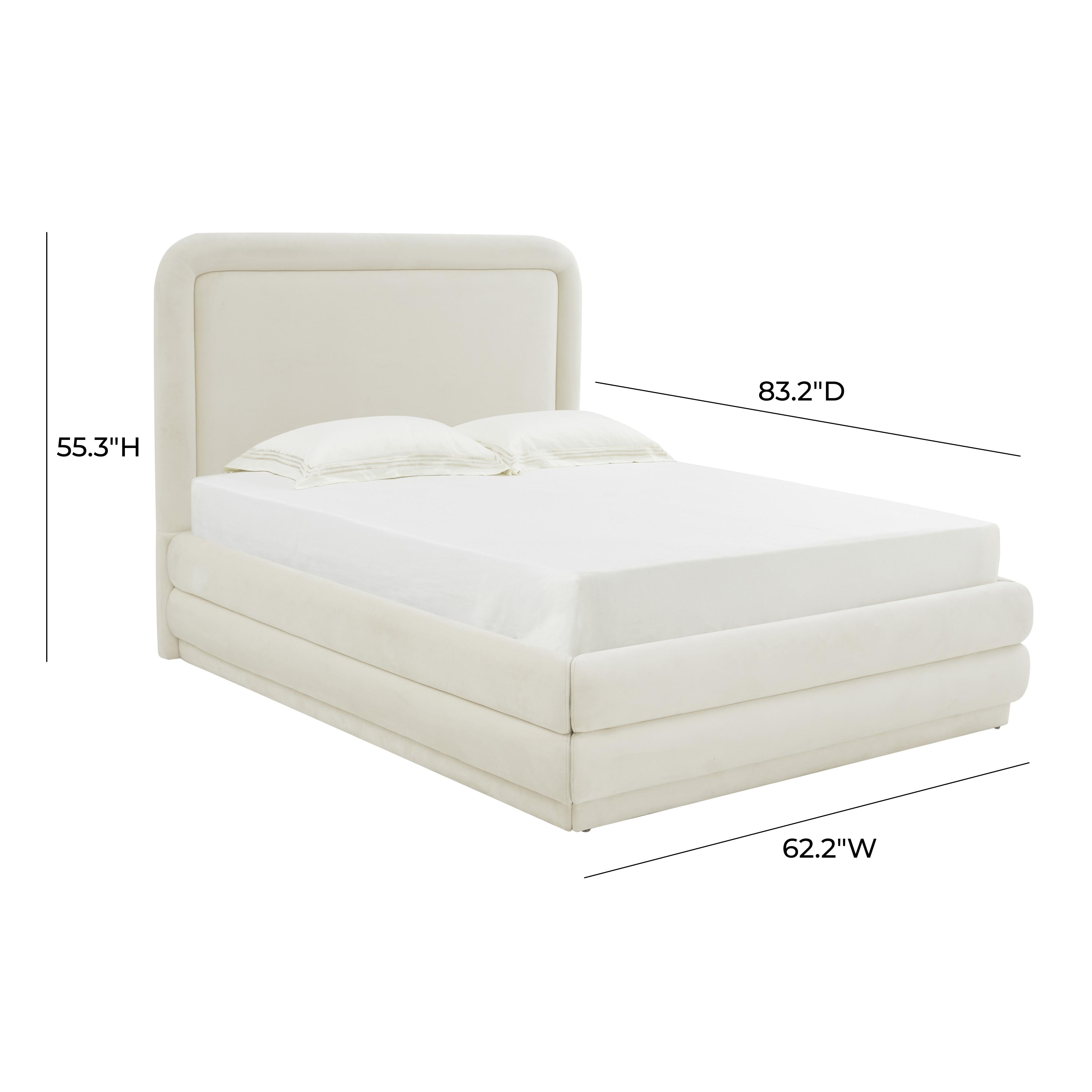 Briella Cream Velvet Bed in Full