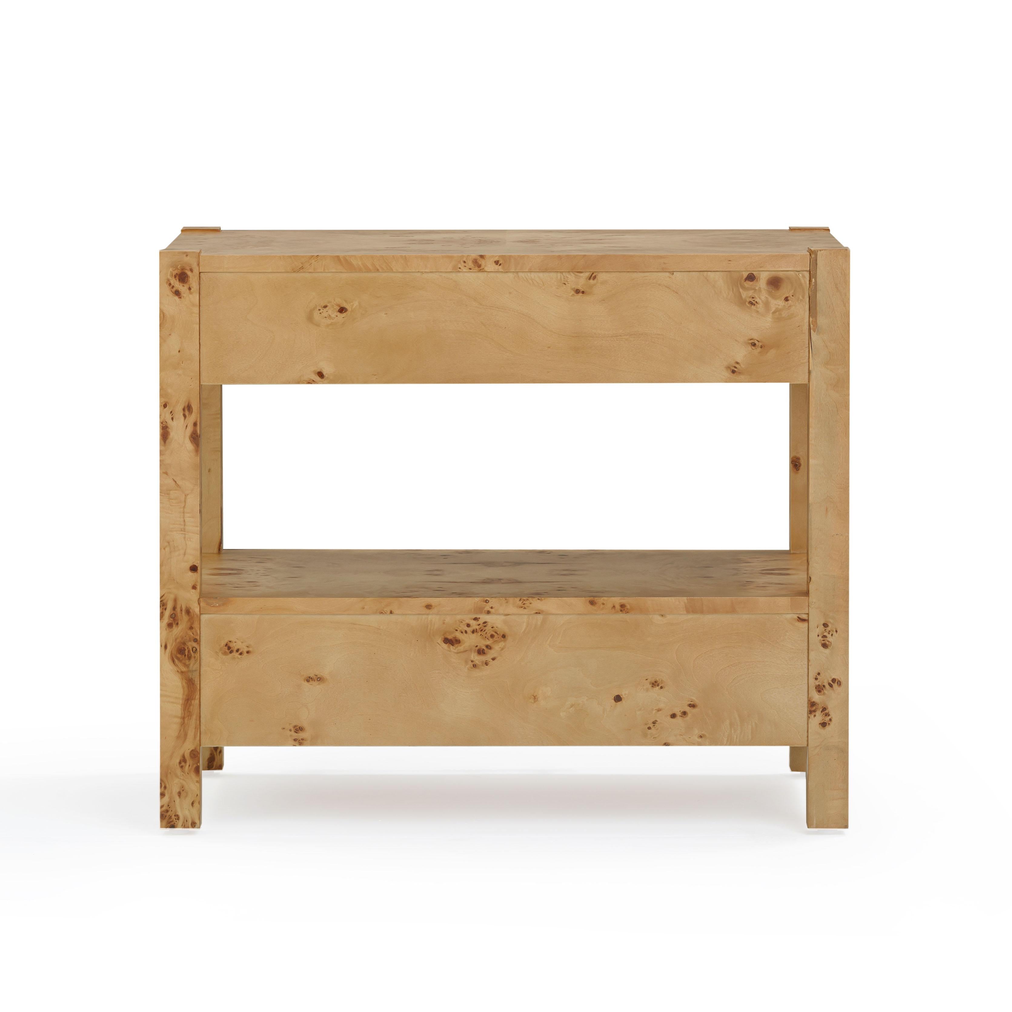 Brandyss Honey Burl Nightstand