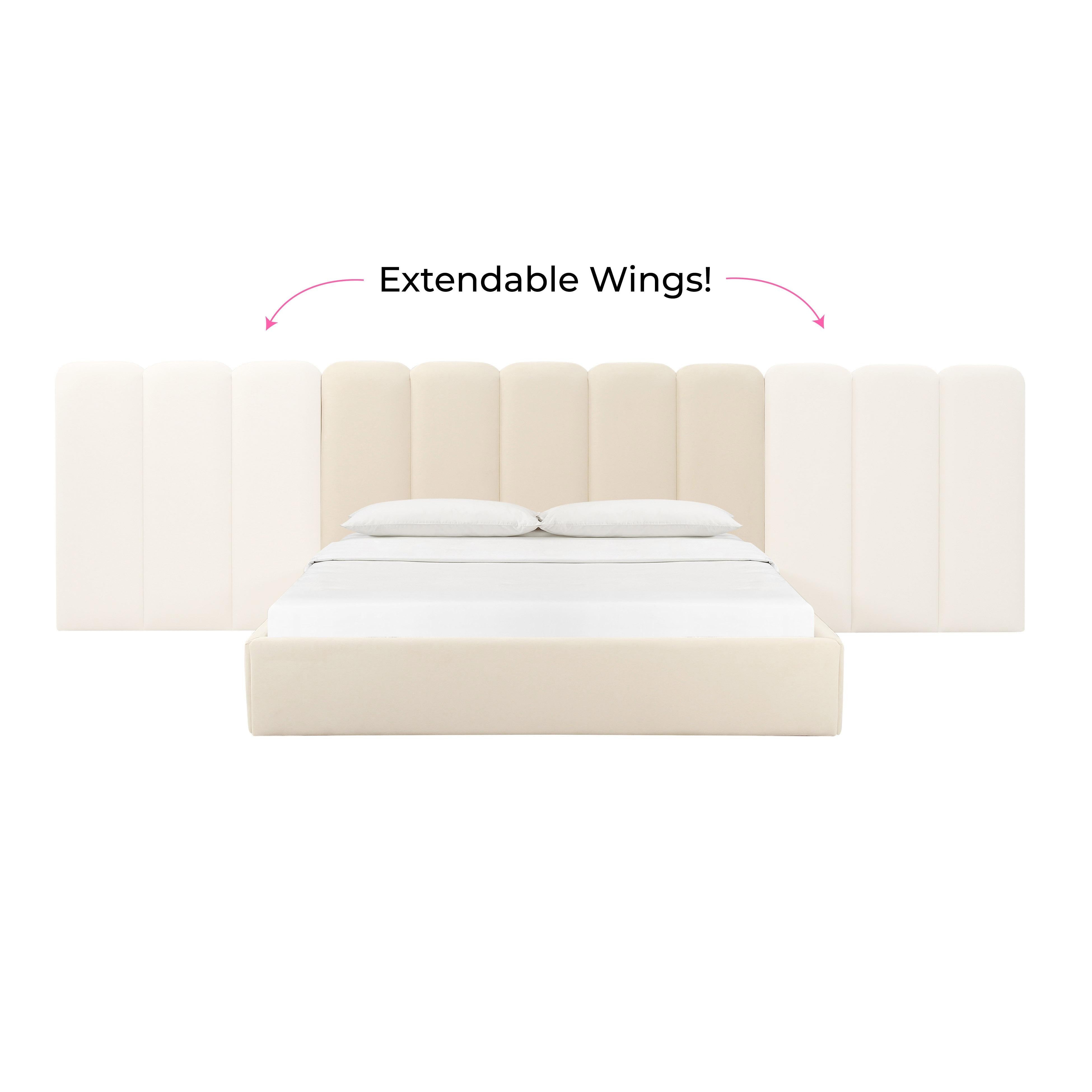 Palani Cream Velvet Wings - Queen or King (Set of 2)