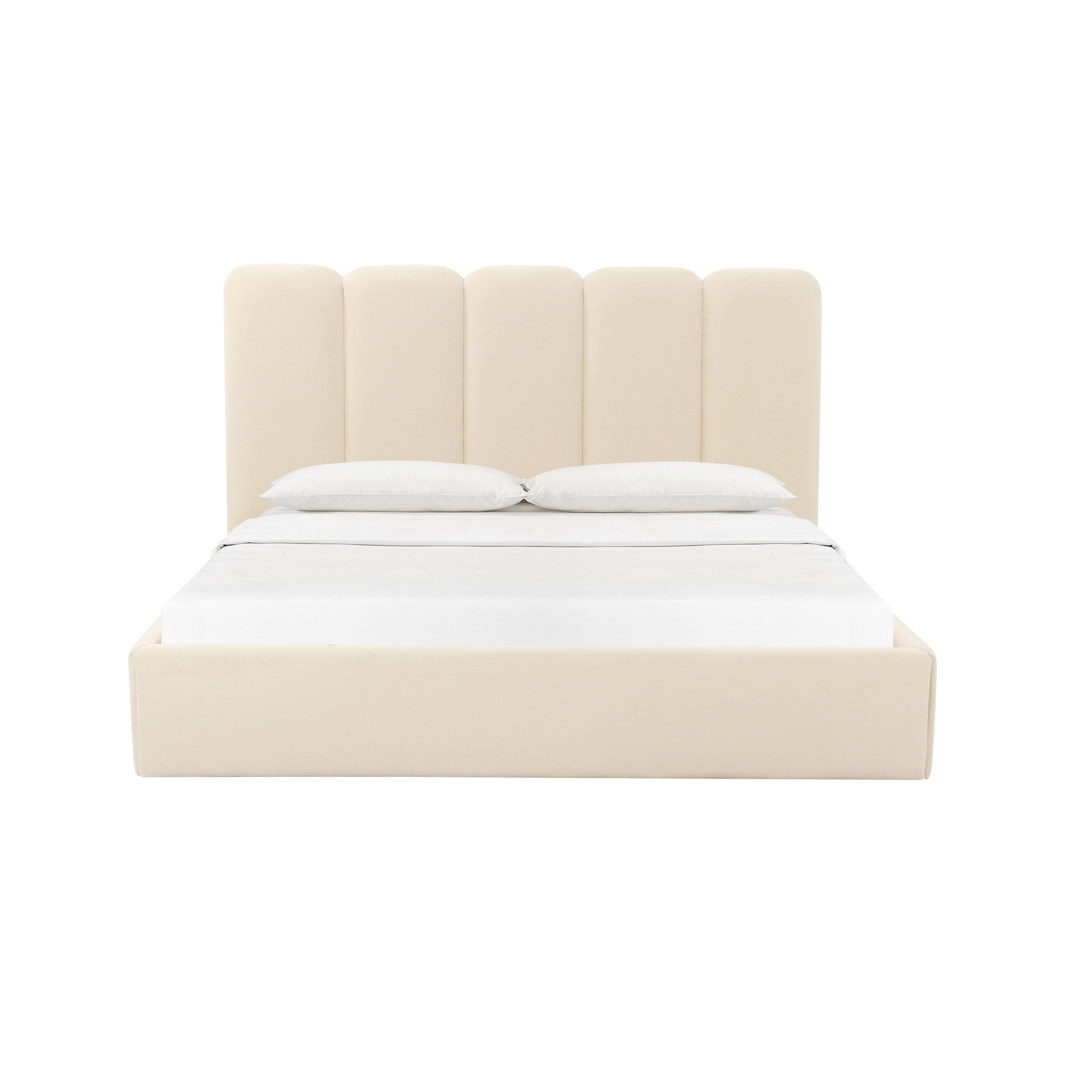 Palani Cream Velvet King Bed