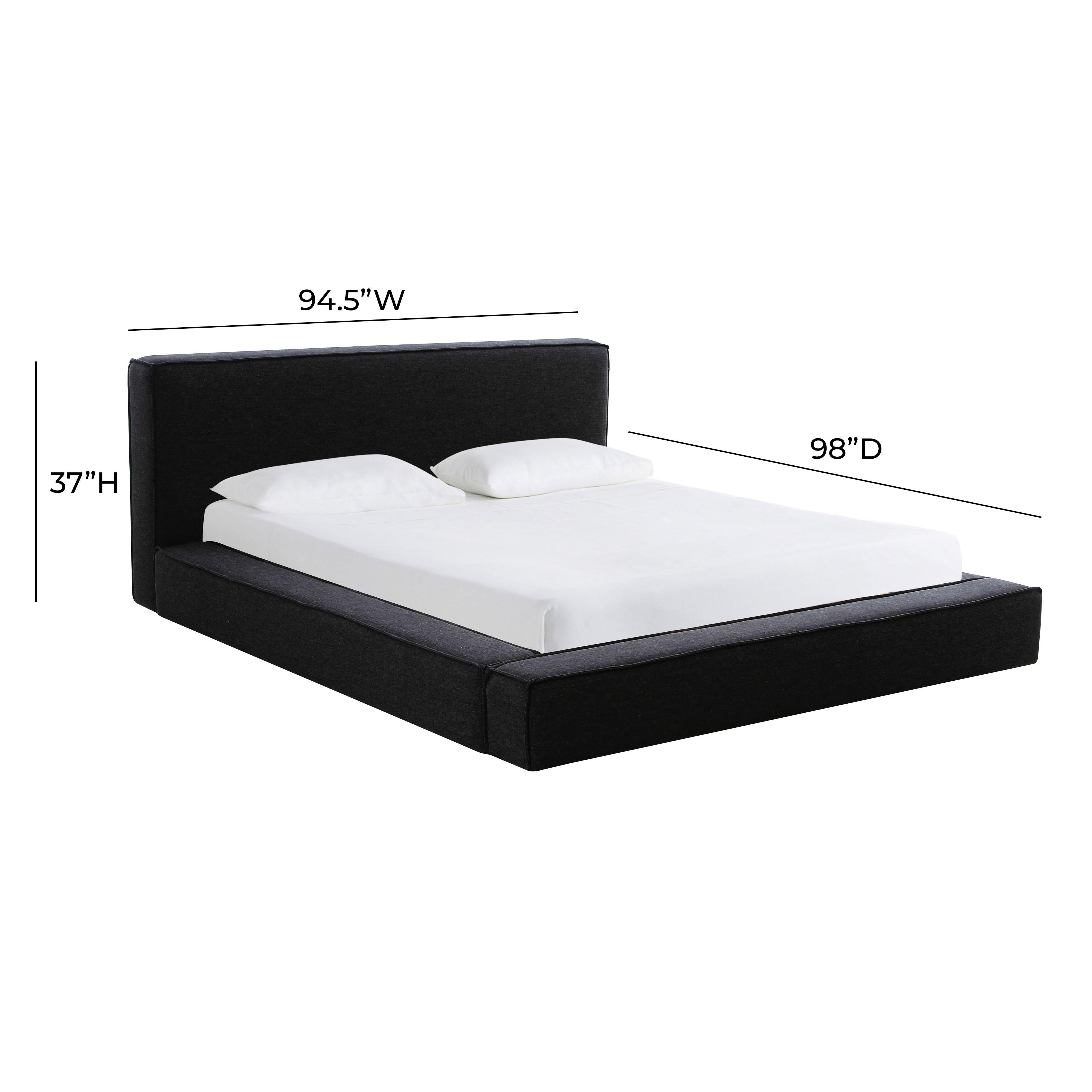 Olafur Black Linen King Bed