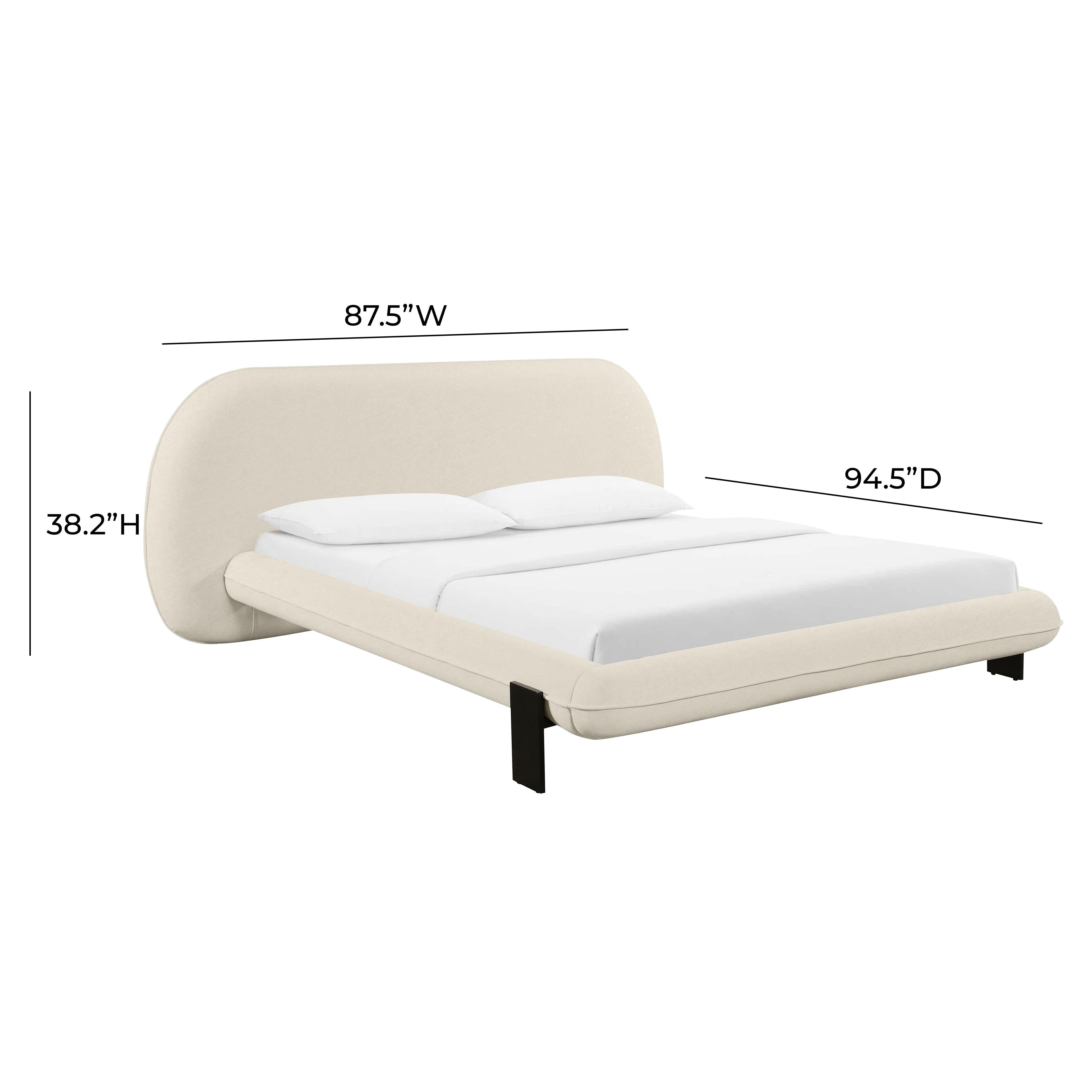 Ophelia Cream Faux Wool UK King Bed