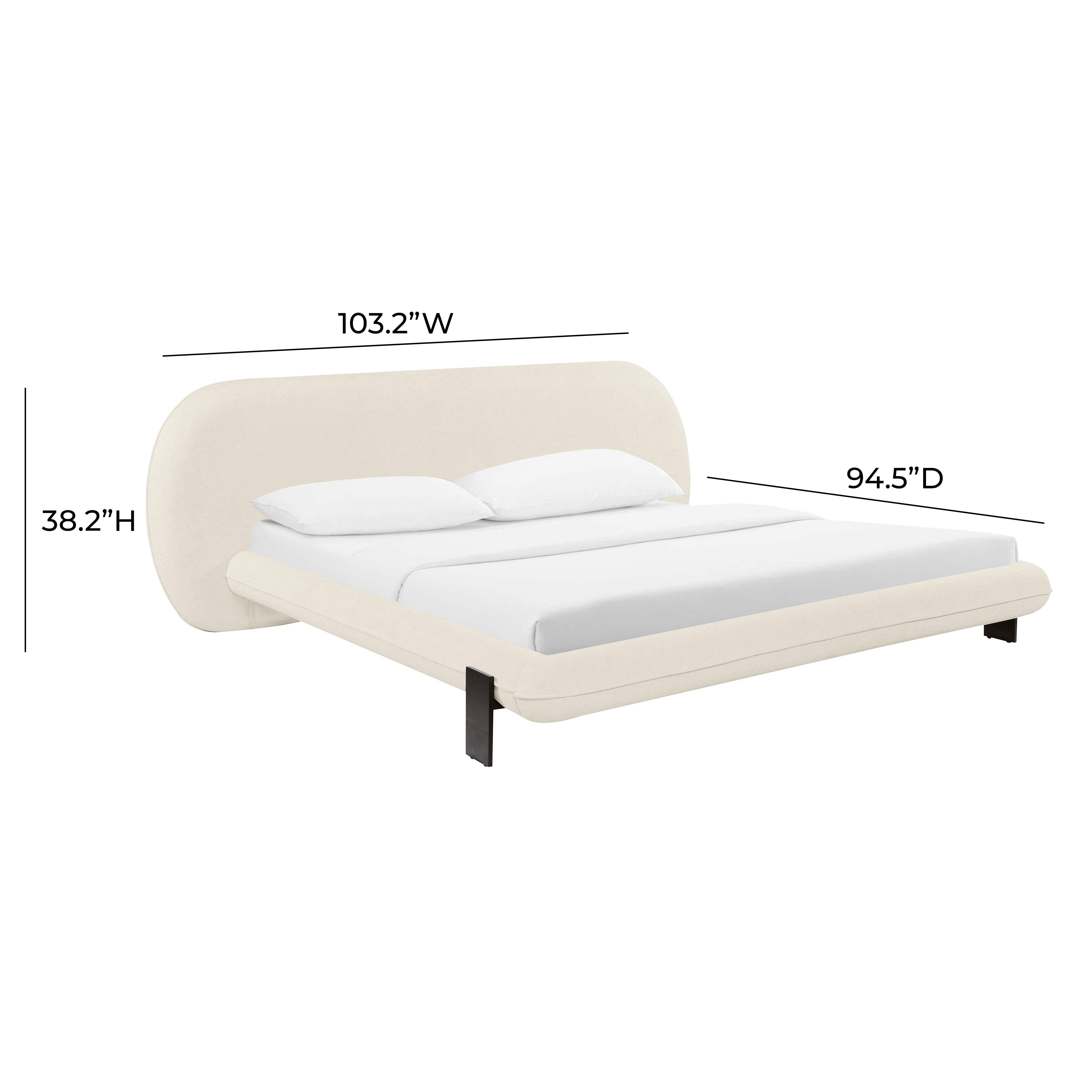 Ophelia Cream Faux Wool King Bed