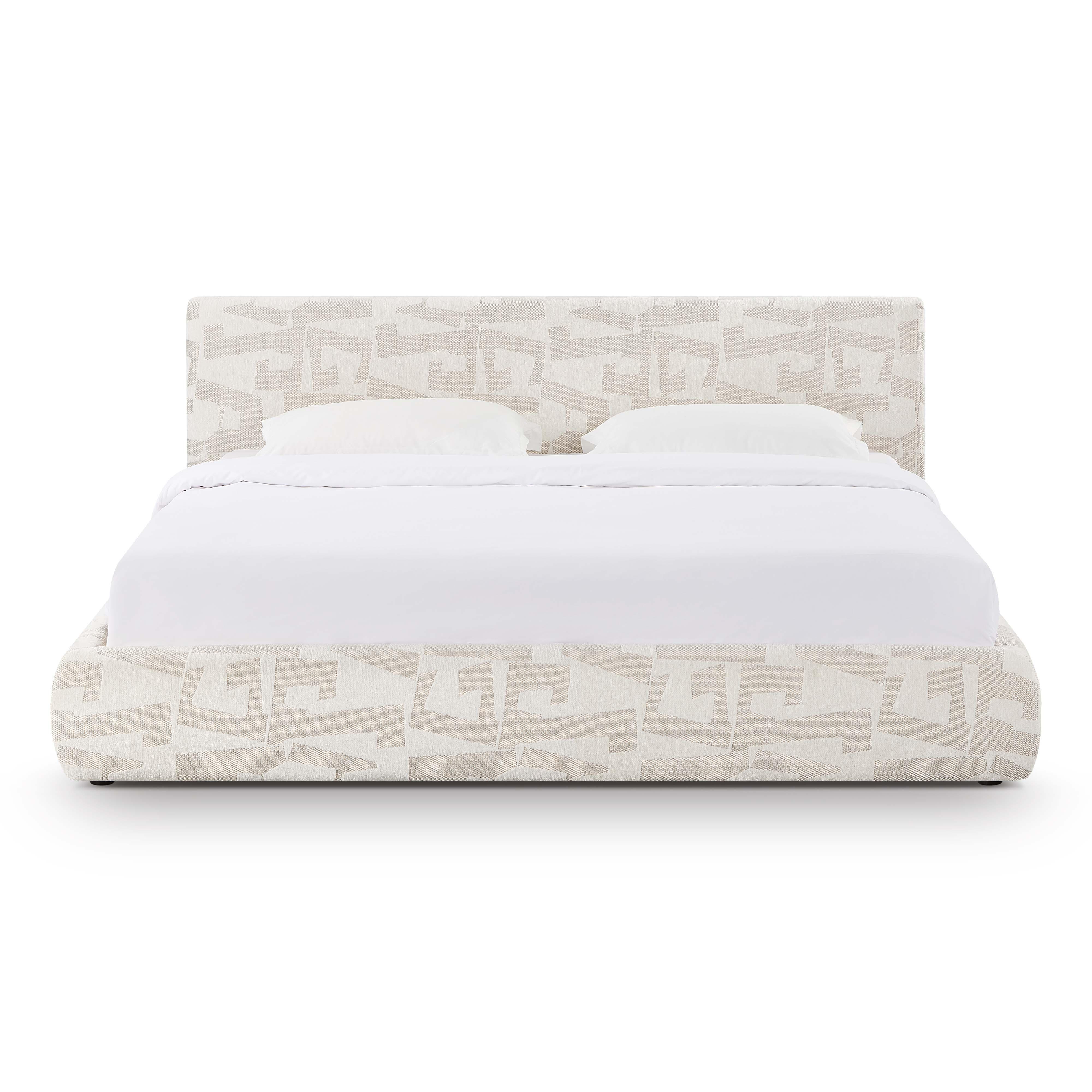 Isla Cream Jacquard Pattern King Bed