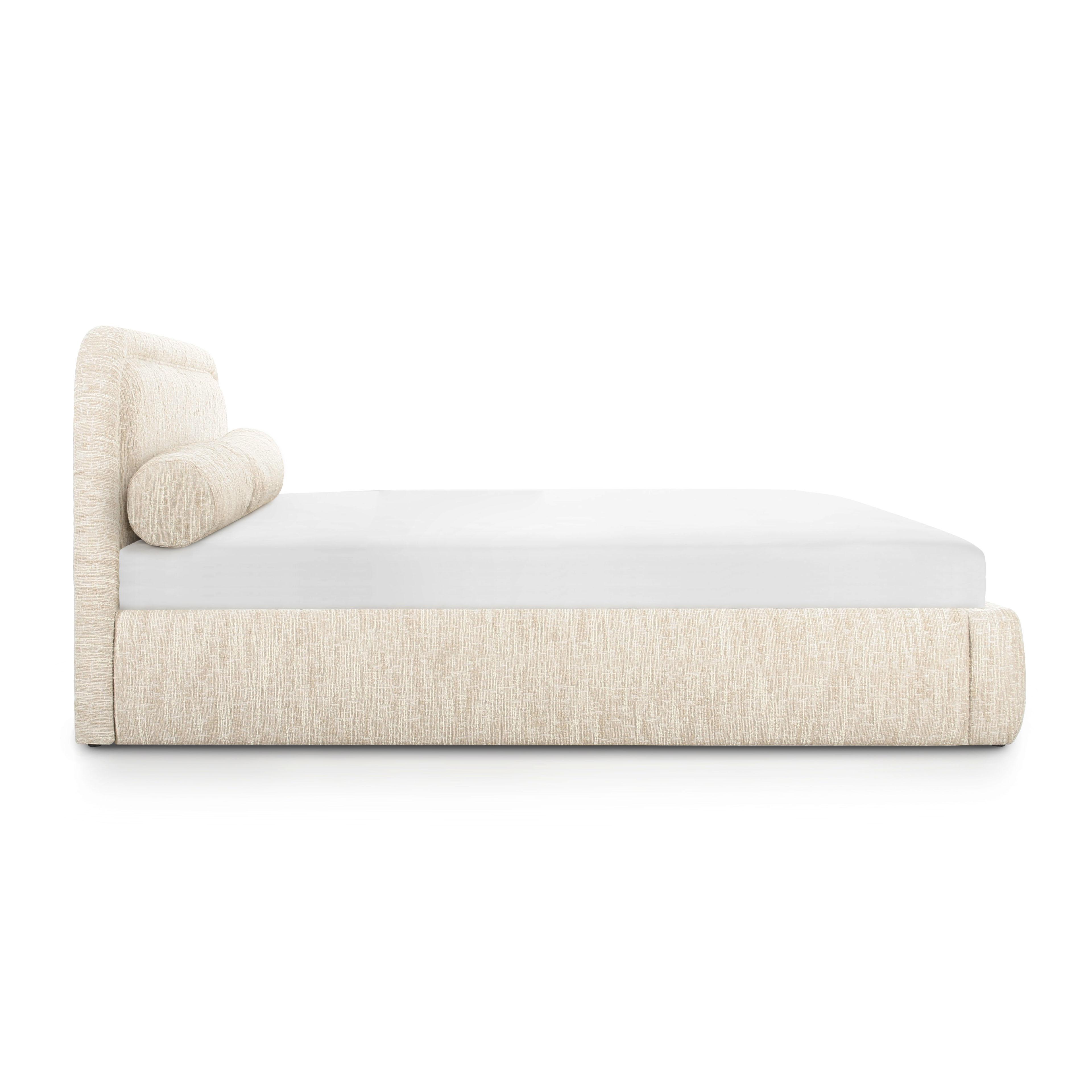 Murielle Cream Heavy Knubby Boucle Queen Bed