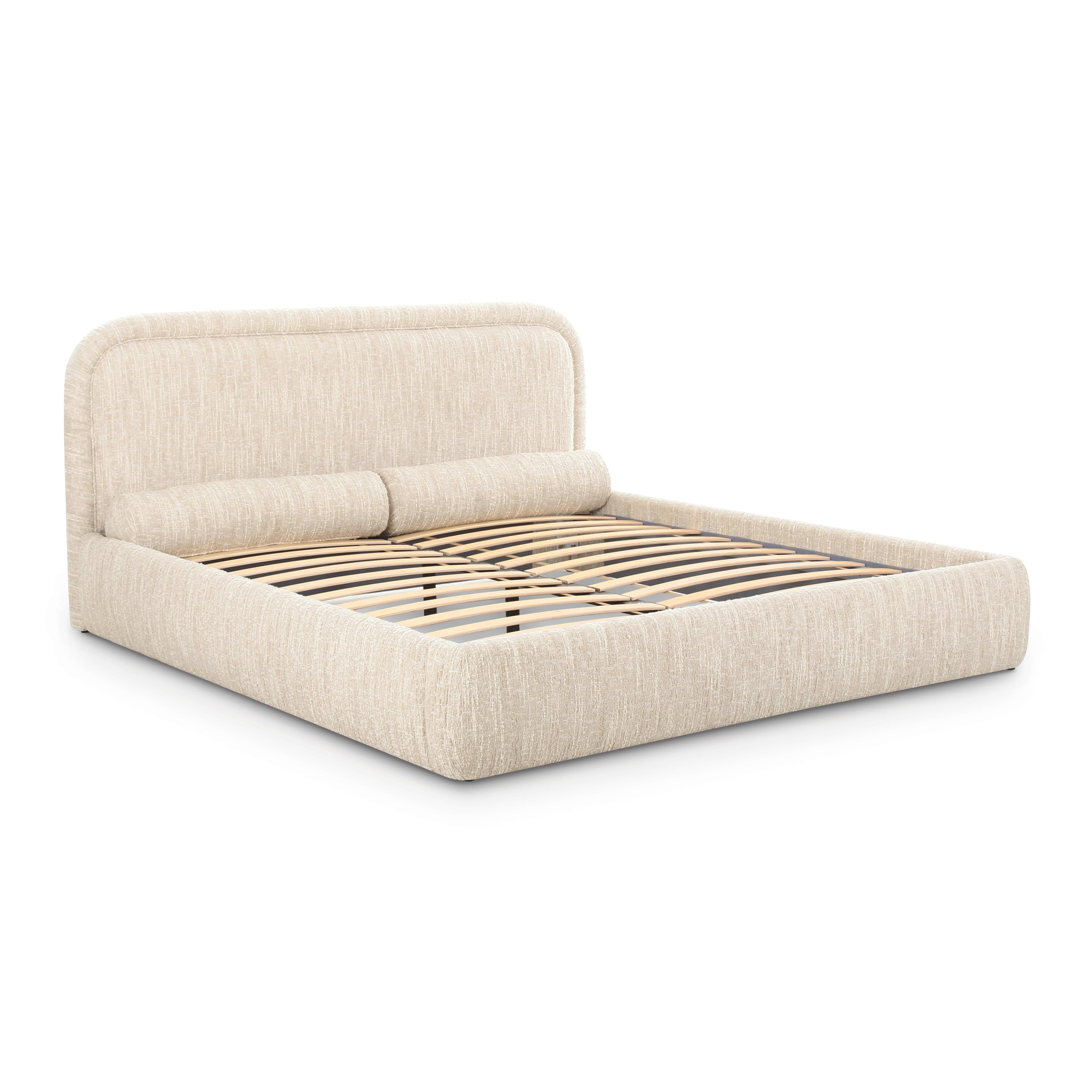 Murielle Cream Heavy Knubby Boucle Queen Bed