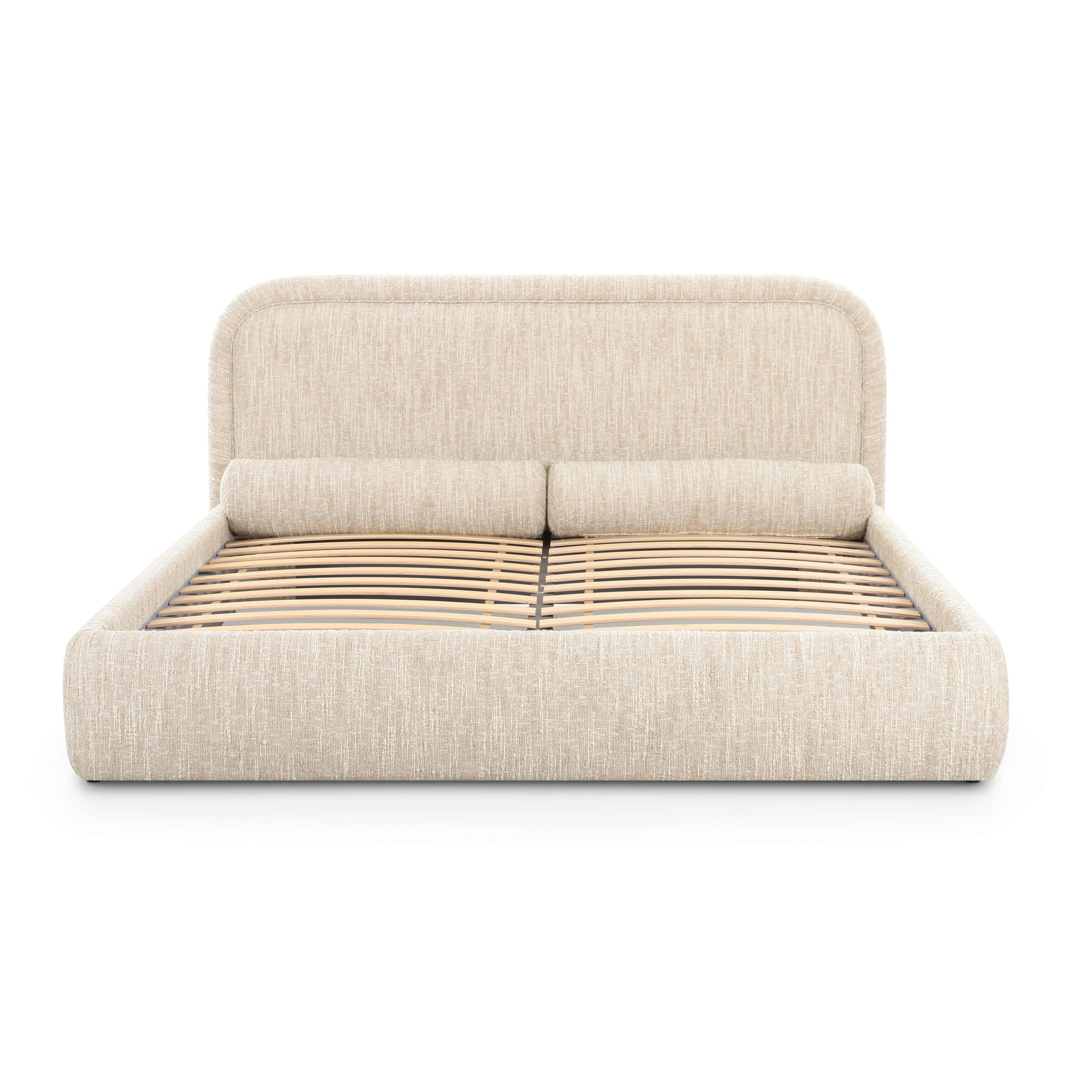Murielle Cream Heavy Knubby Boucle Queen Bed