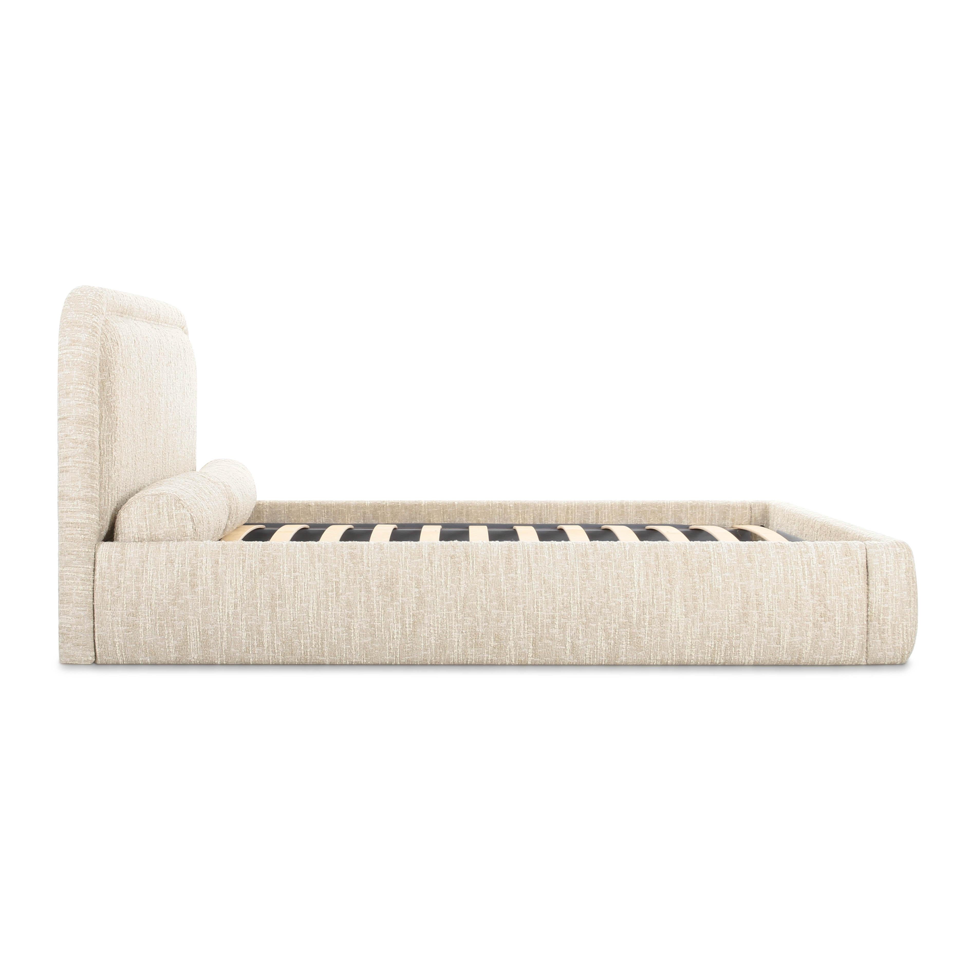 Murielle Cream Heavy Knubby Boucle Queen Bed