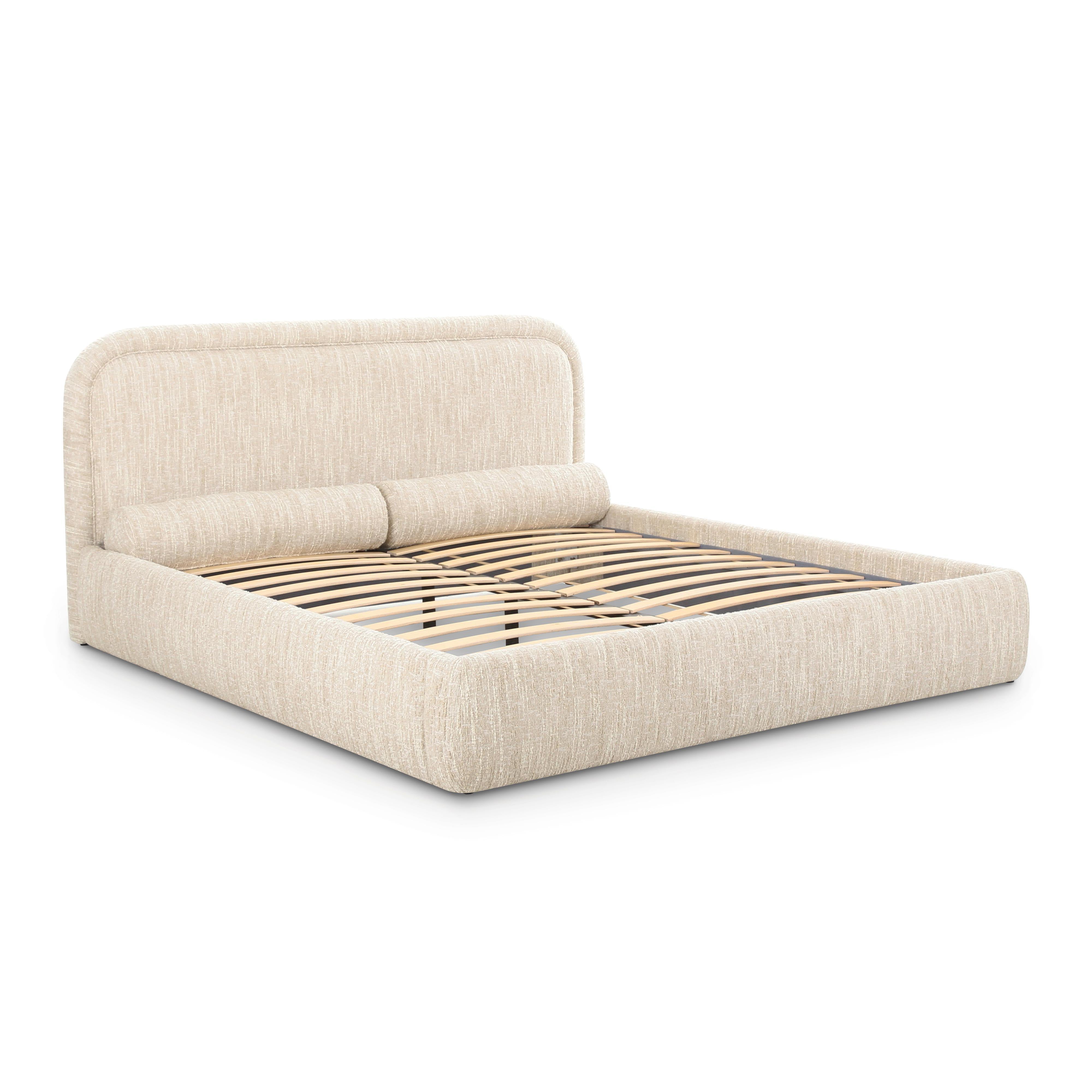 Murielle Cream Heavy Knubby Boucle King Bed