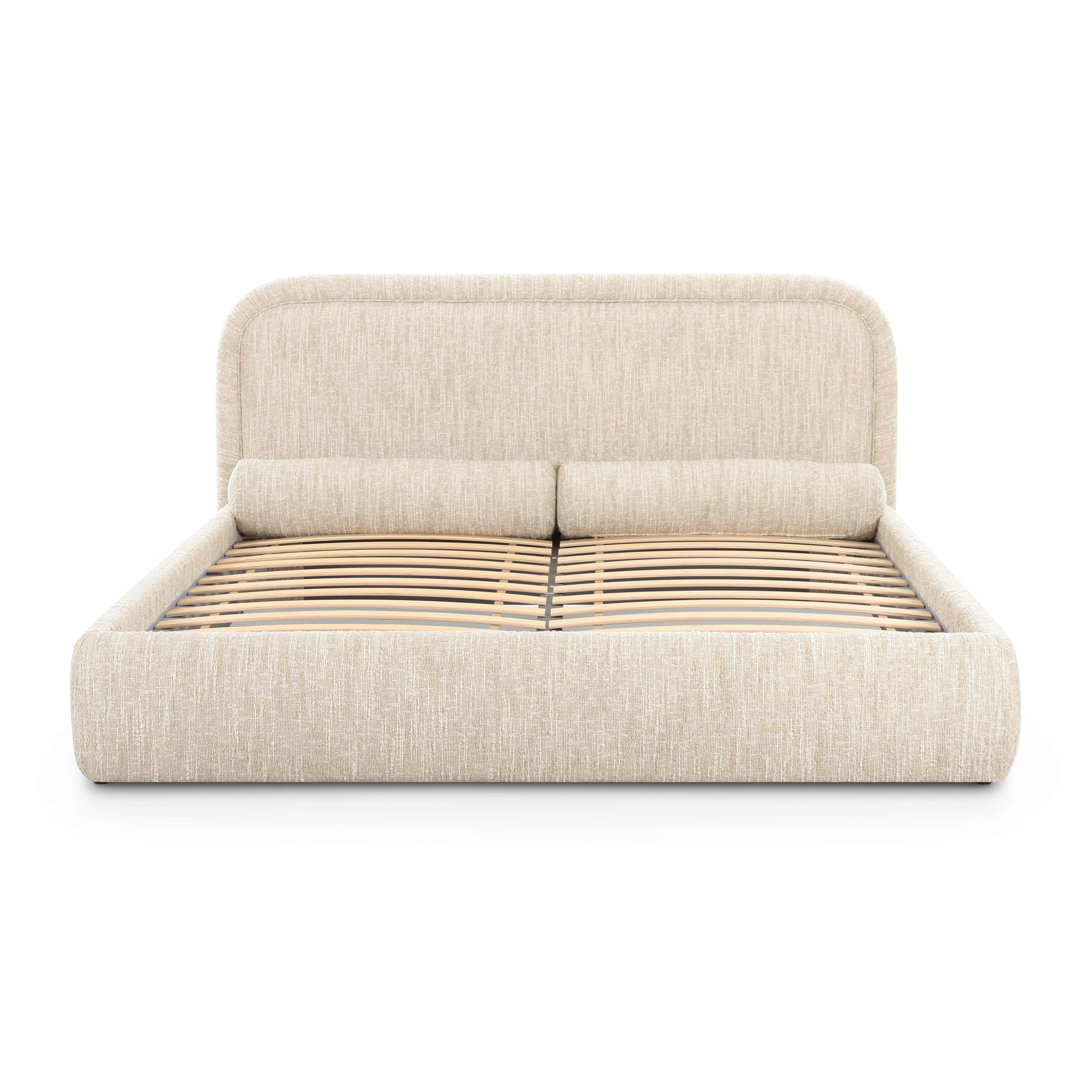 Murielle Cream Heavy Knubby Boucle King Bed