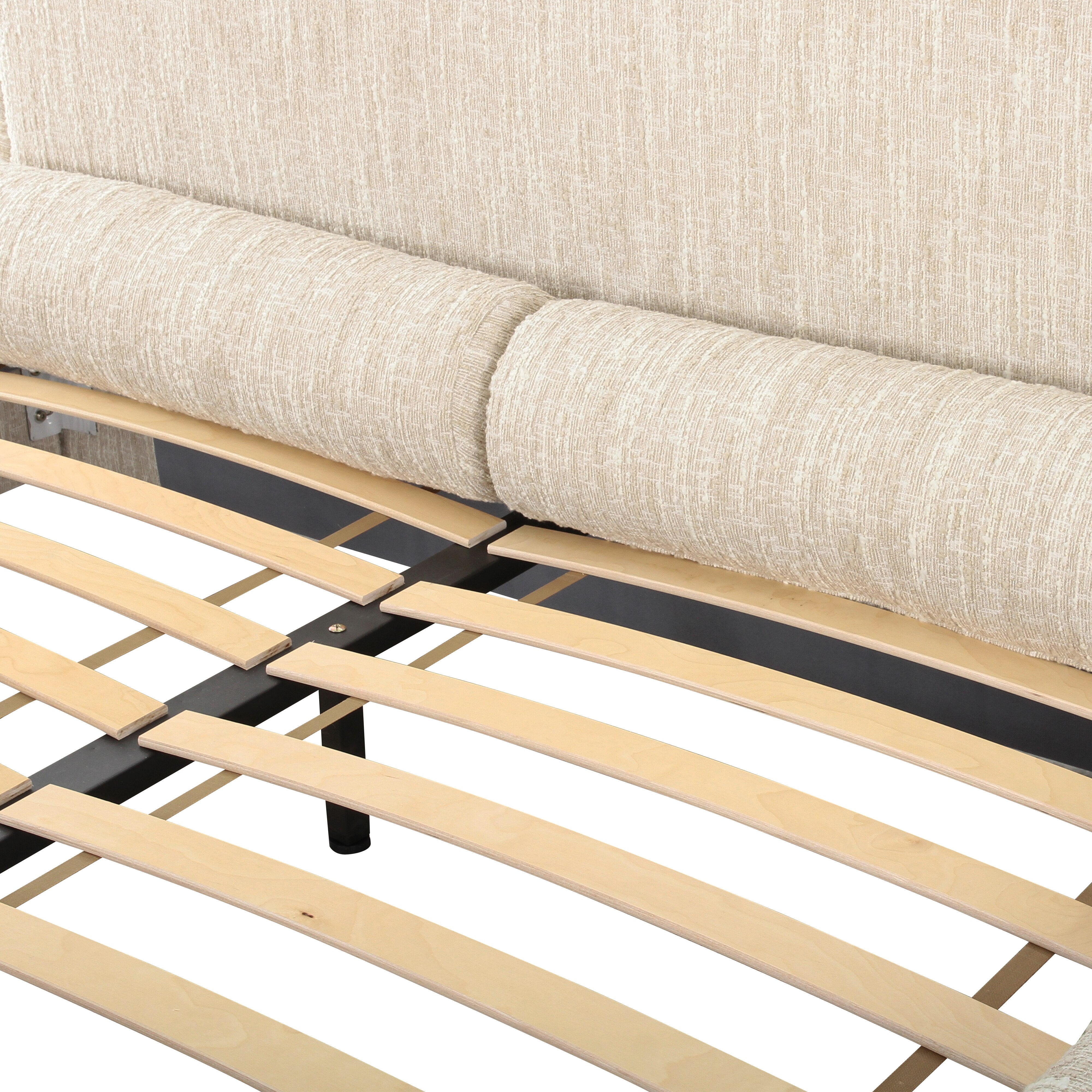 Murielle Cream Heavy Knubby Boucle King Bed