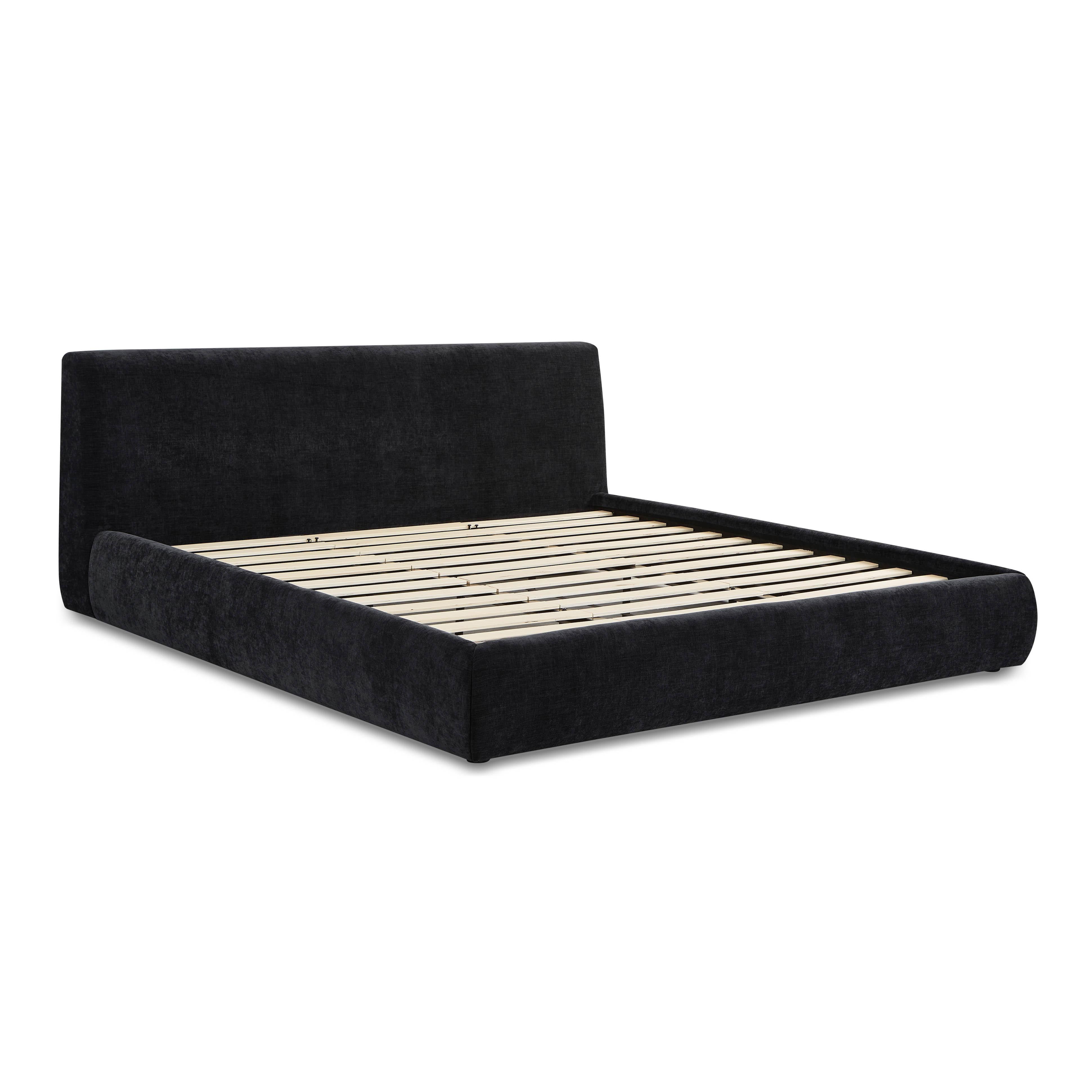 Isla Black Textured Velvet King Bed