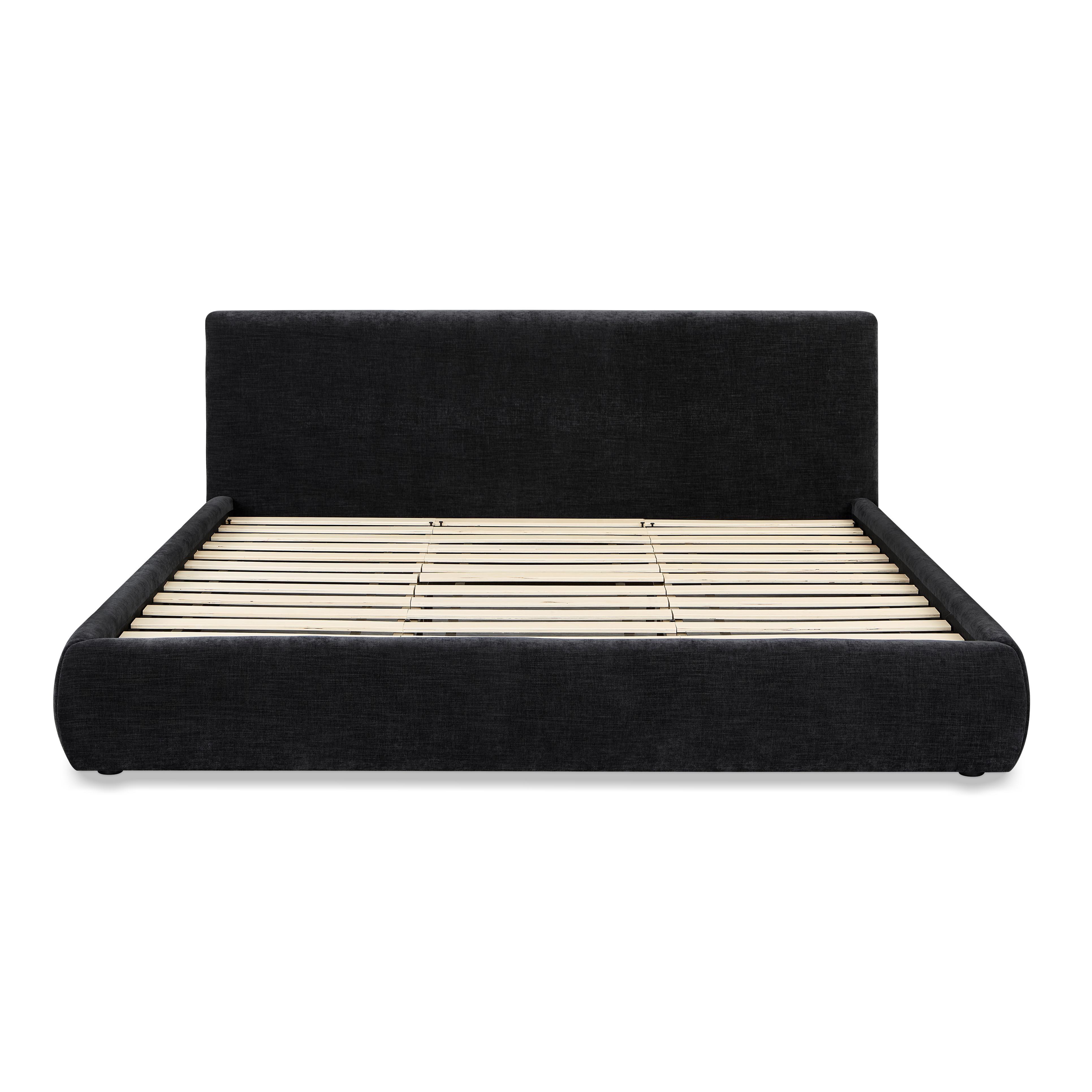Isla Black Textured Velvet King Bed