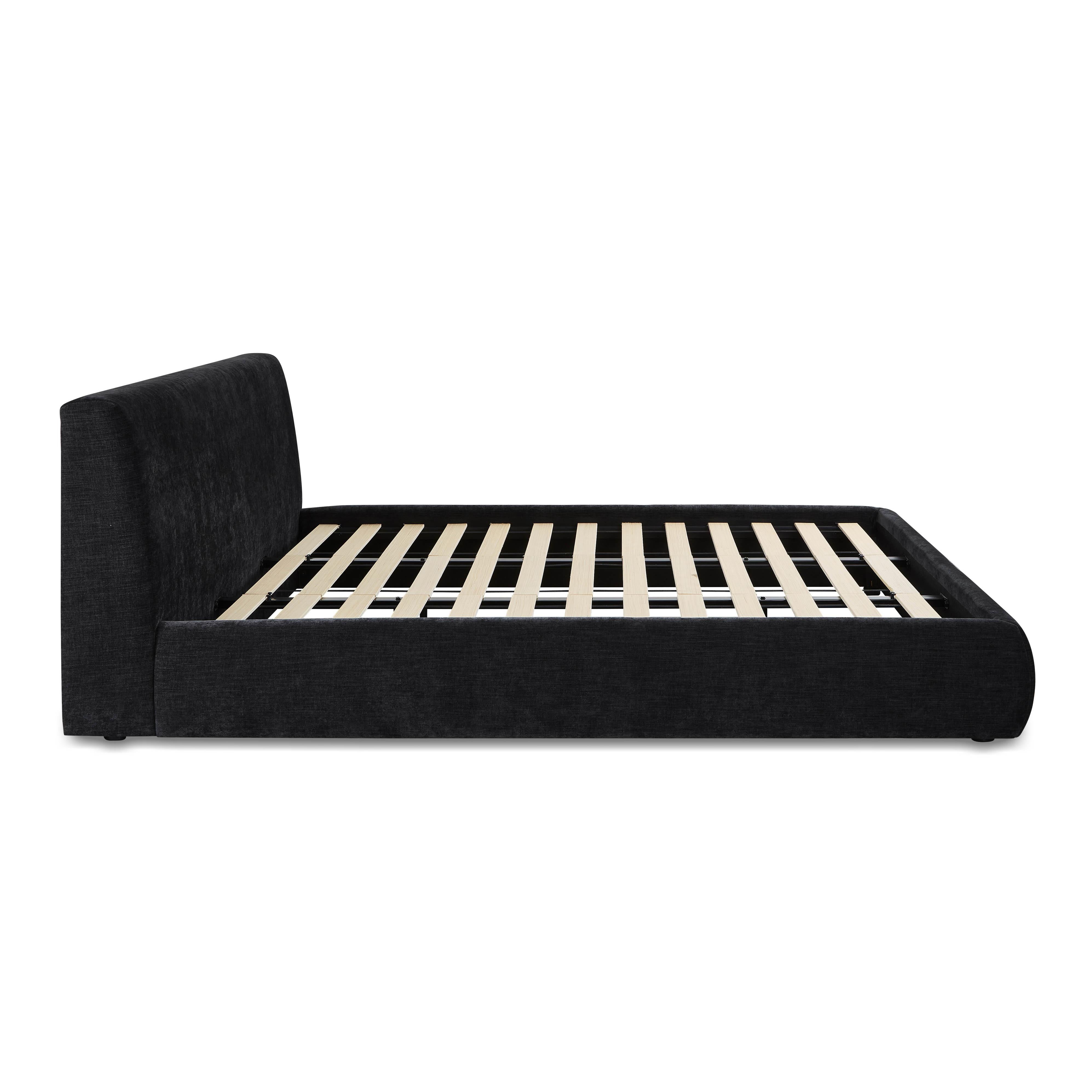 Isla Black Textured Velvet King Bed