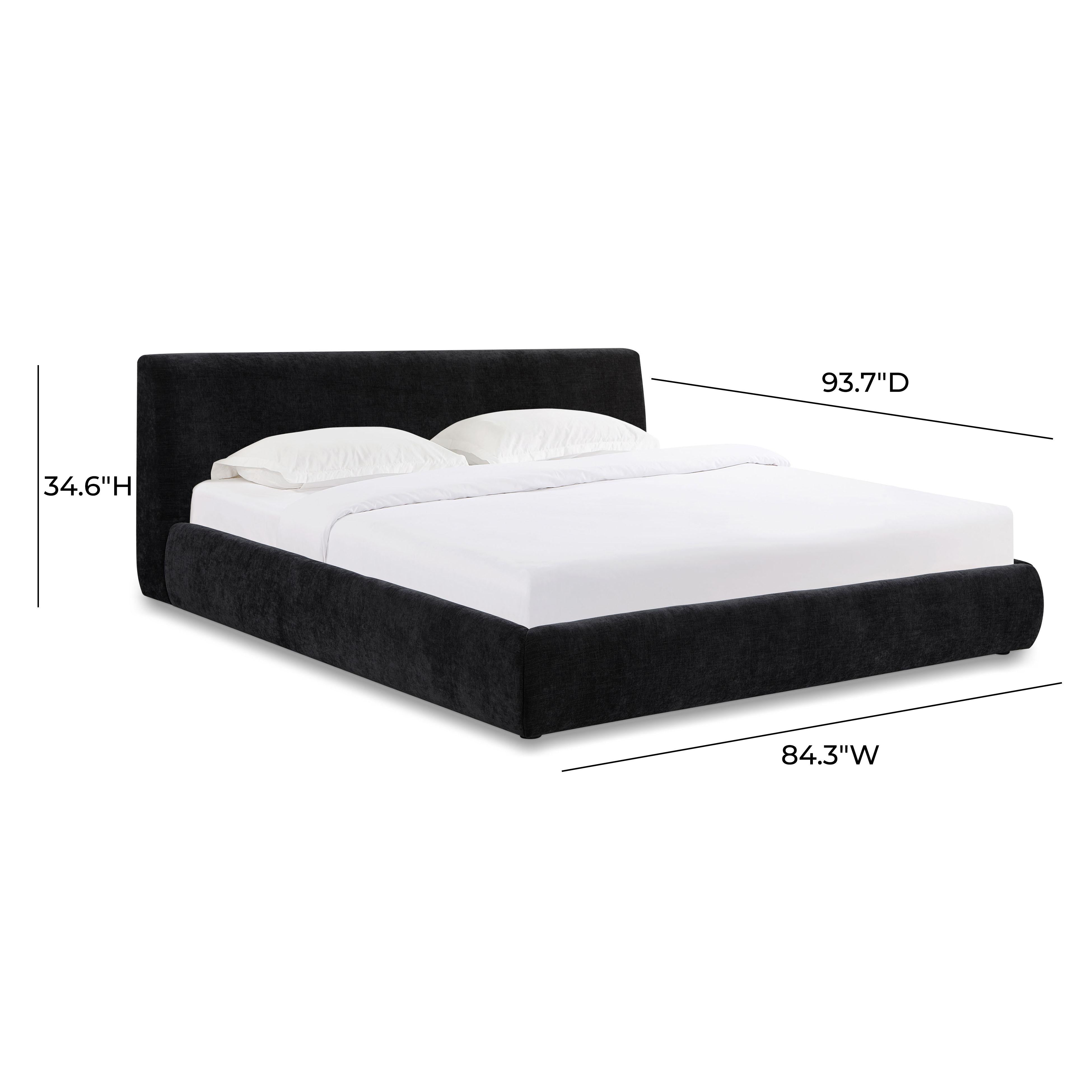 Isla Black Textured Velvet King Bed