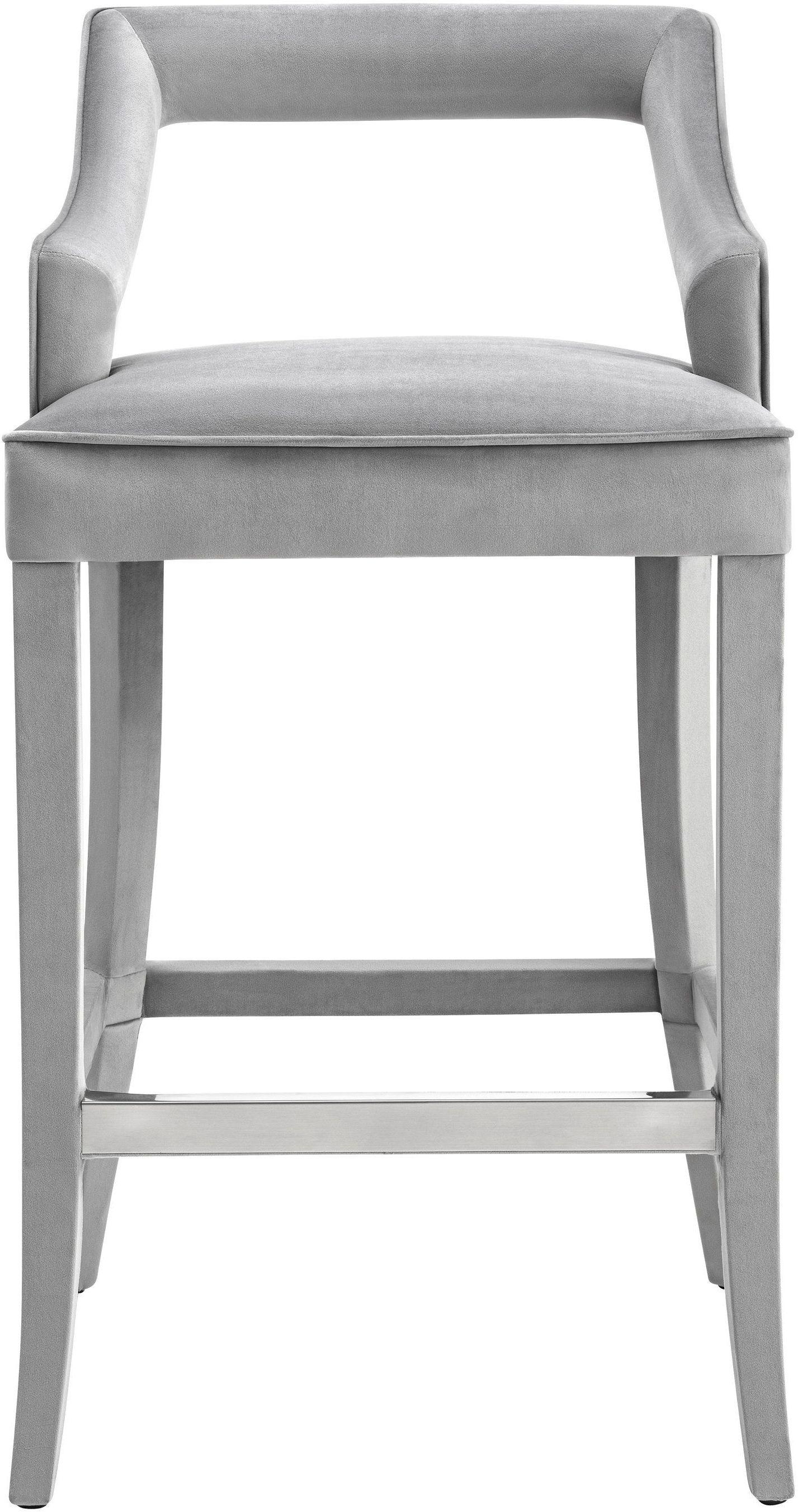 Tiffany Grey Velvet Counter Stool - UK
