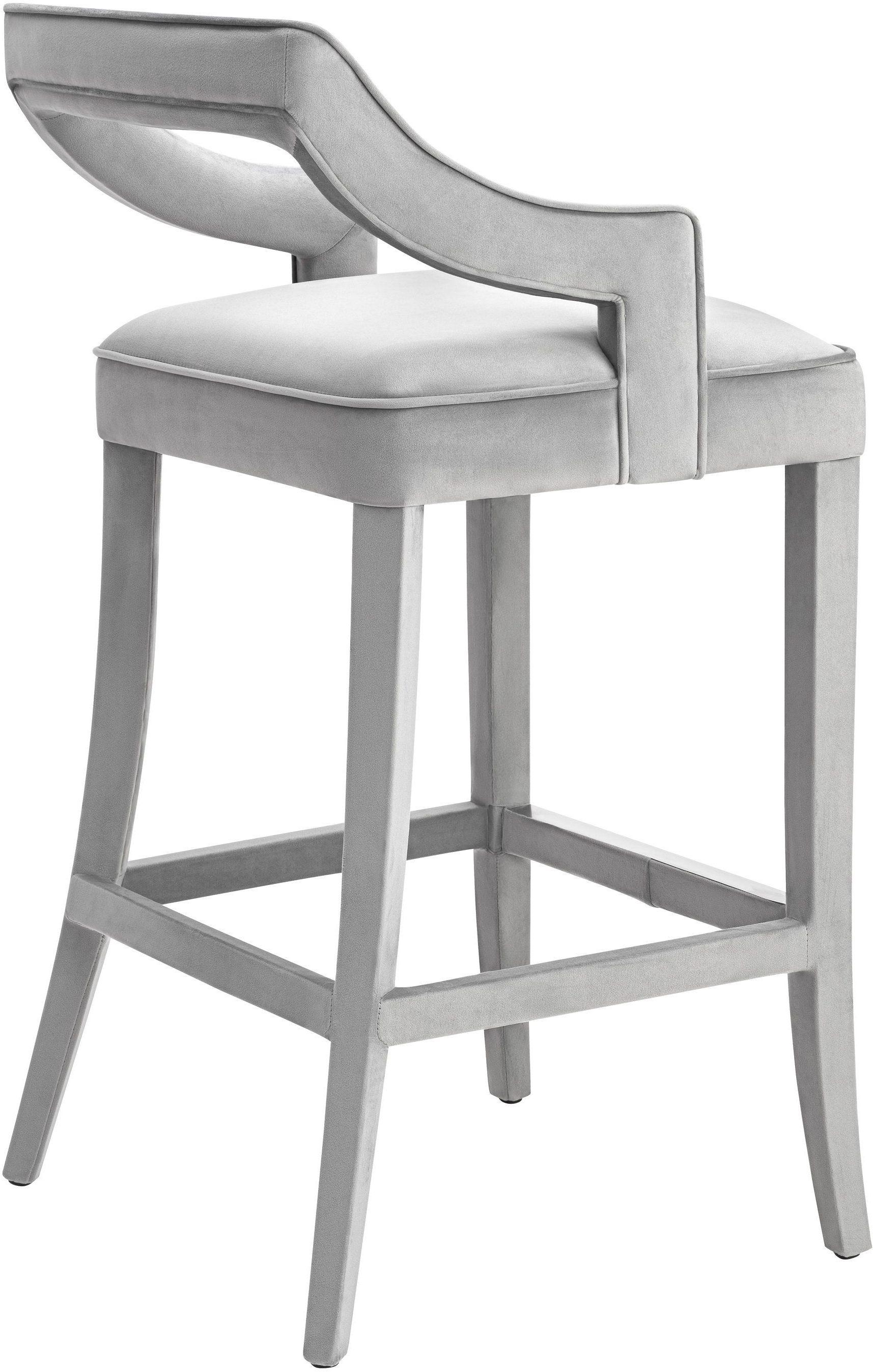 Tiffany Grey Velvet Counter Stool - UK