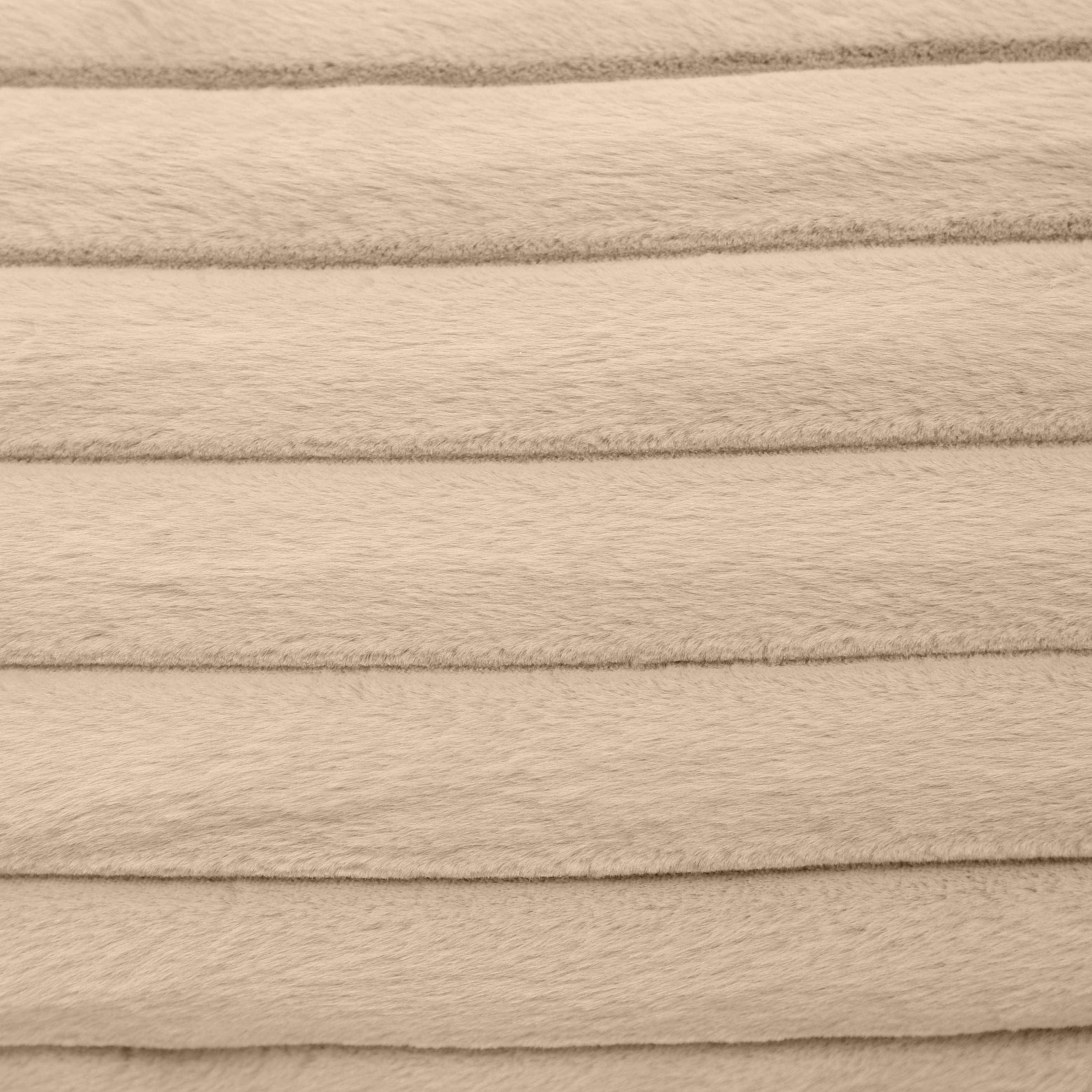 Furry Taupe Vegan Fur Square Accent Pillow