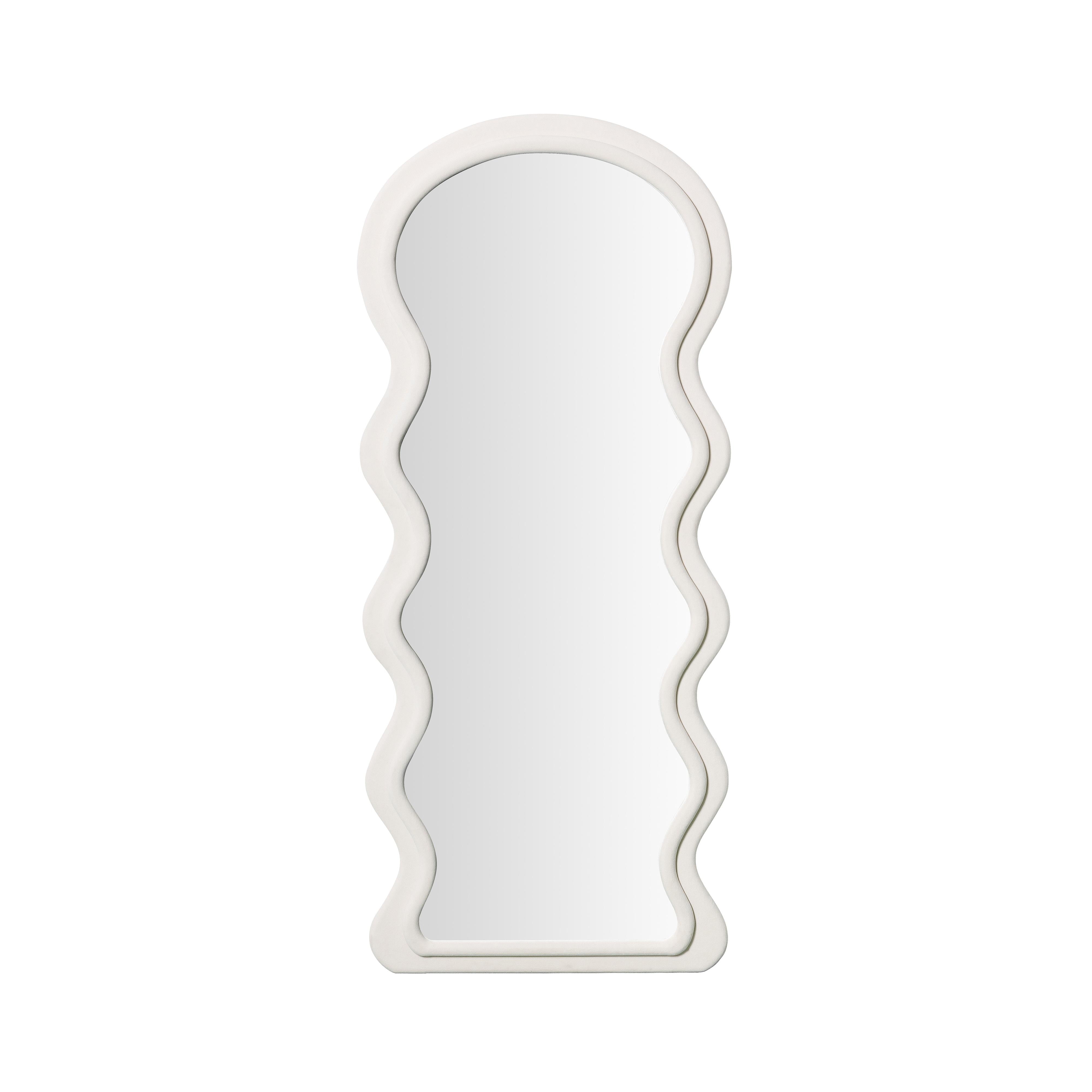 Rhodes Cream Velvet 70" Floor Mirror