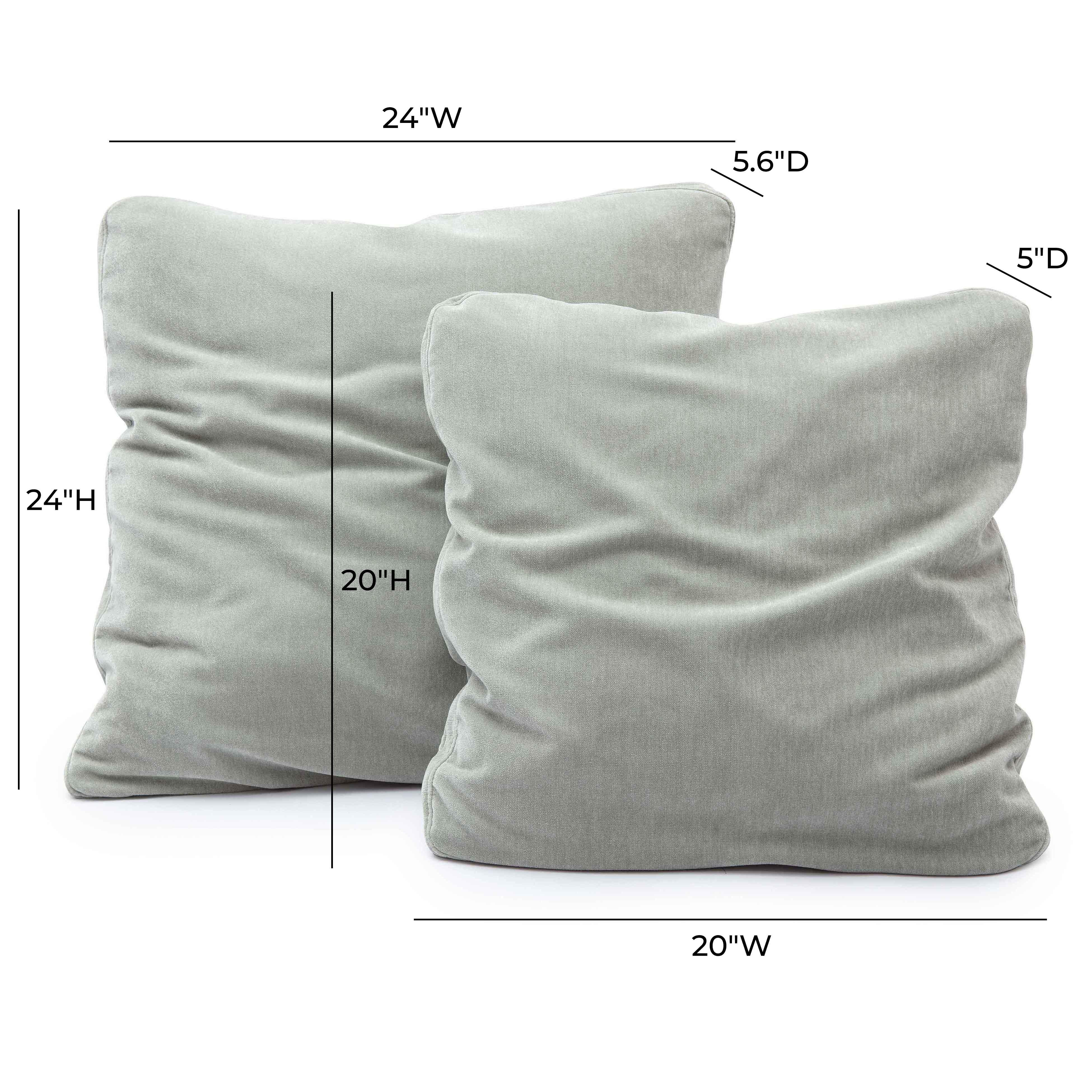 Tipsy Mint Green Upcycled Chenille 24" x 24" Square Floppy Pillow