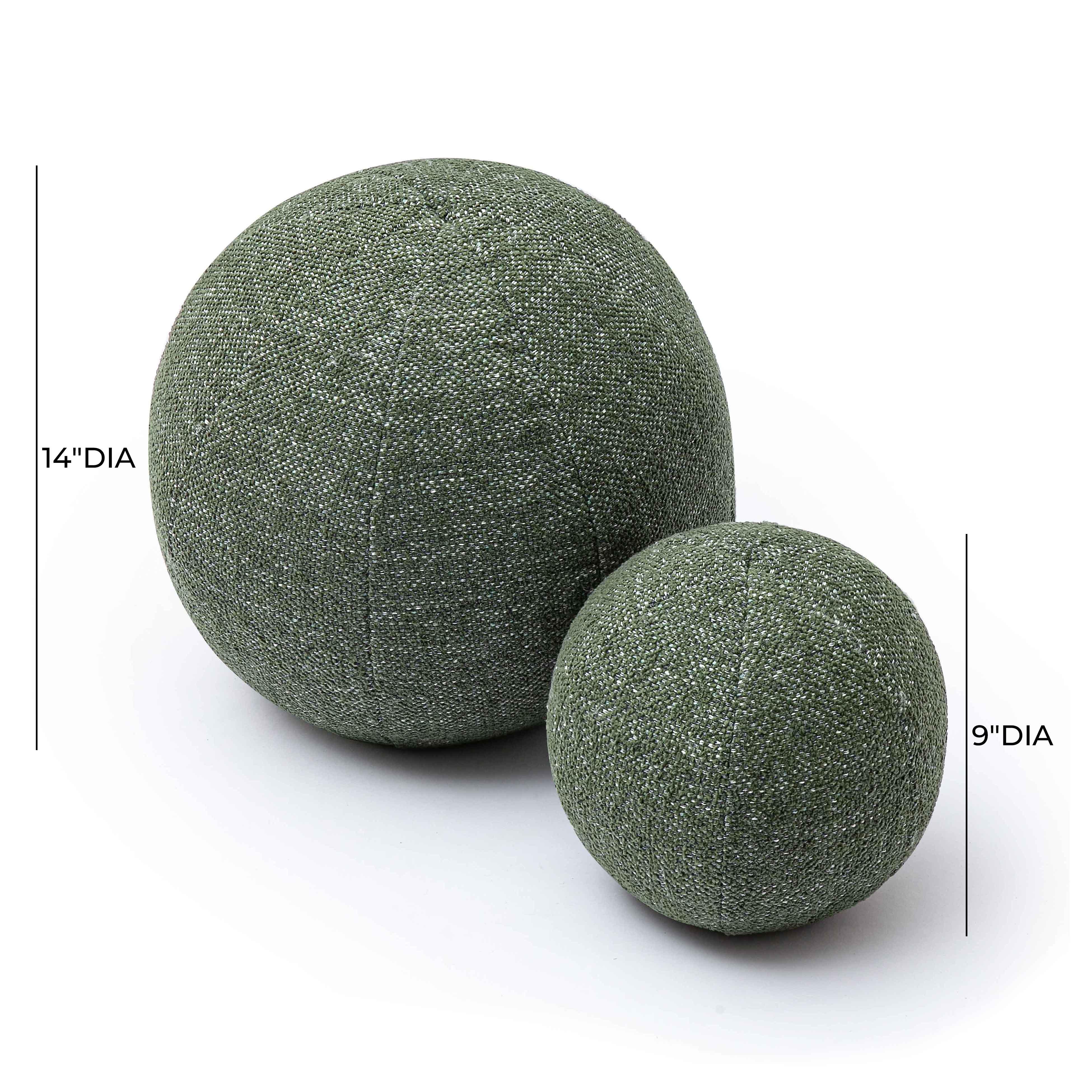 Boba Forest Green Textured Basketweave 14" Pillow