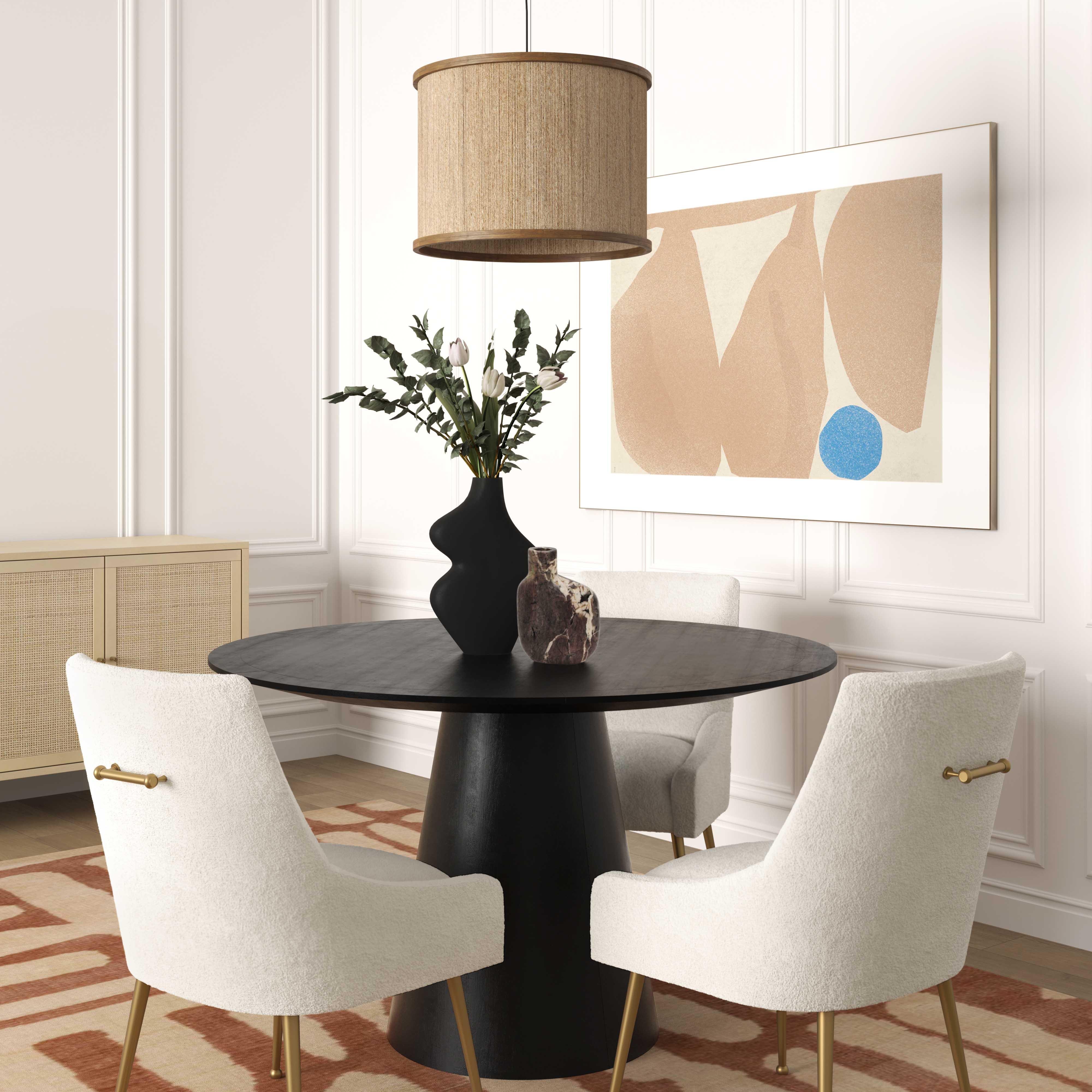 Sahara Black Oak Round Dining Table - UK