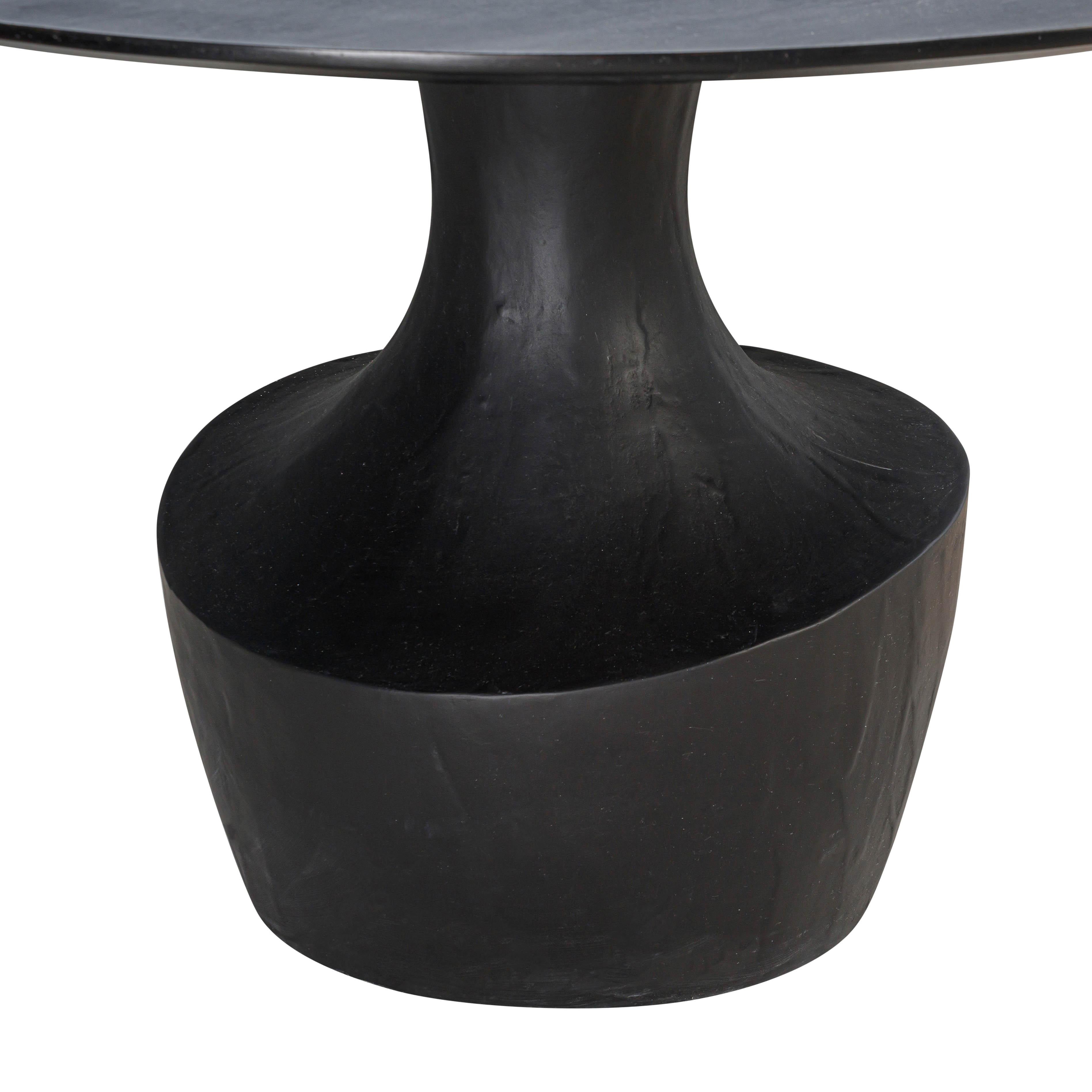 Gevra Black Acacia & Faux Plaster Dining Table - UK