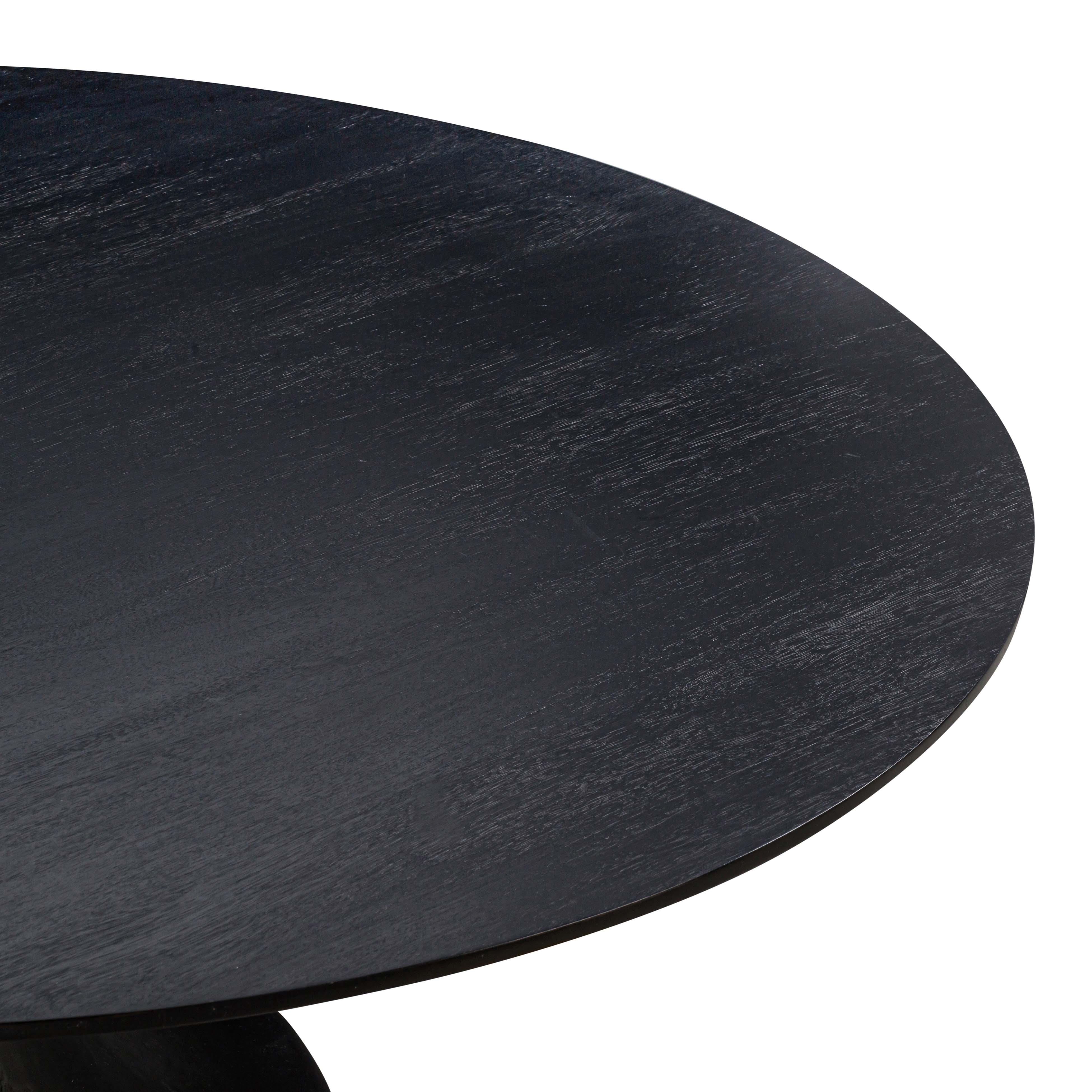 Gevra Black Acacia & Faux Plaster Dining Table - UK