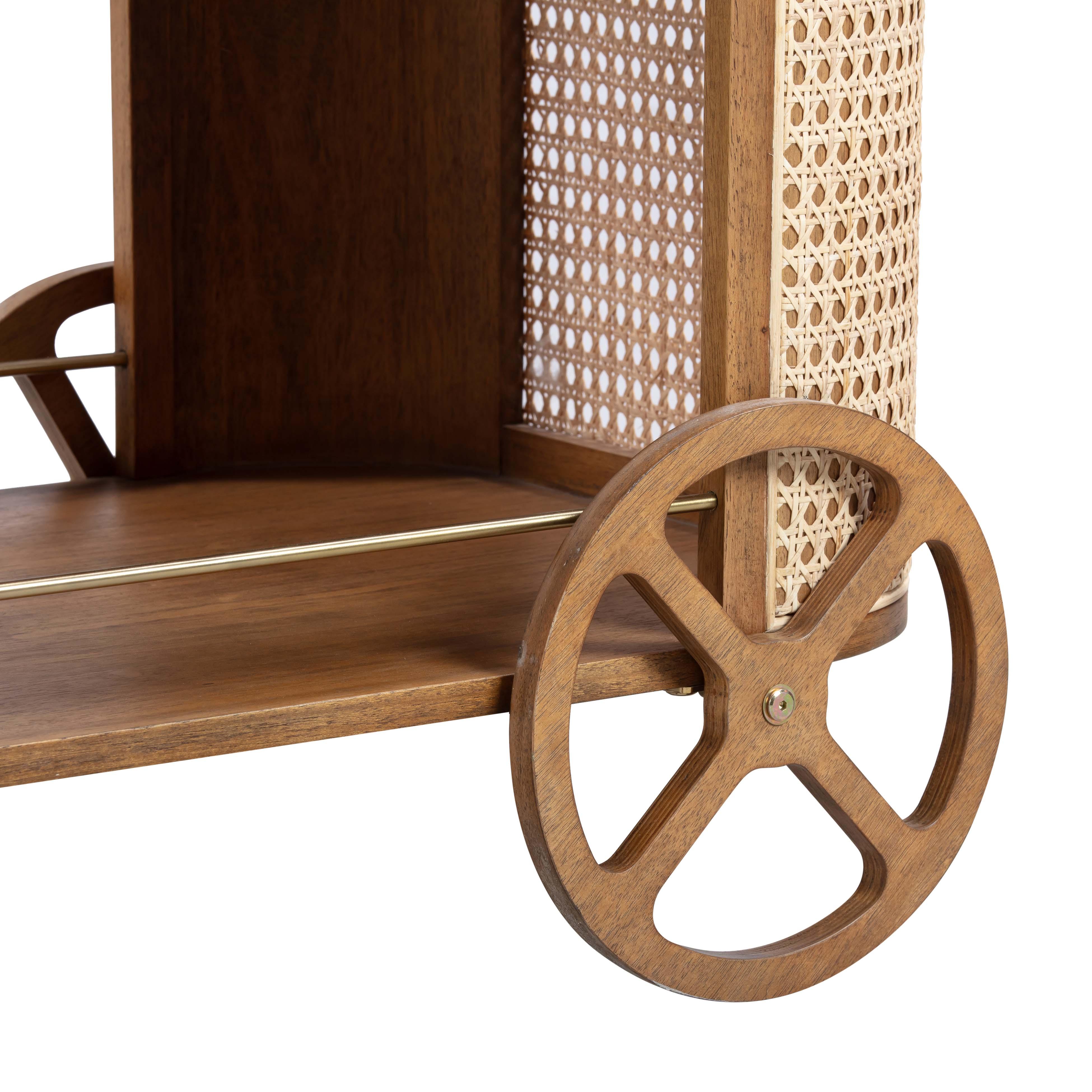 Yuma Natural Rattan Bar Cart